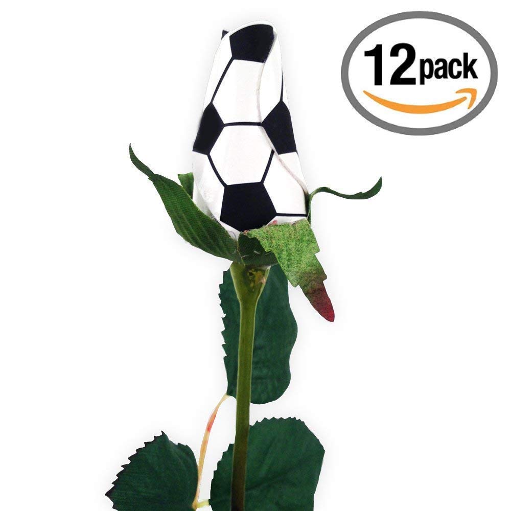 12 Pack Soccer Rose Ball - Premium Artificial Silk Flowers for Home Decor, Wedding Bouquets, Party Centerpieces, and Sports Themed Events