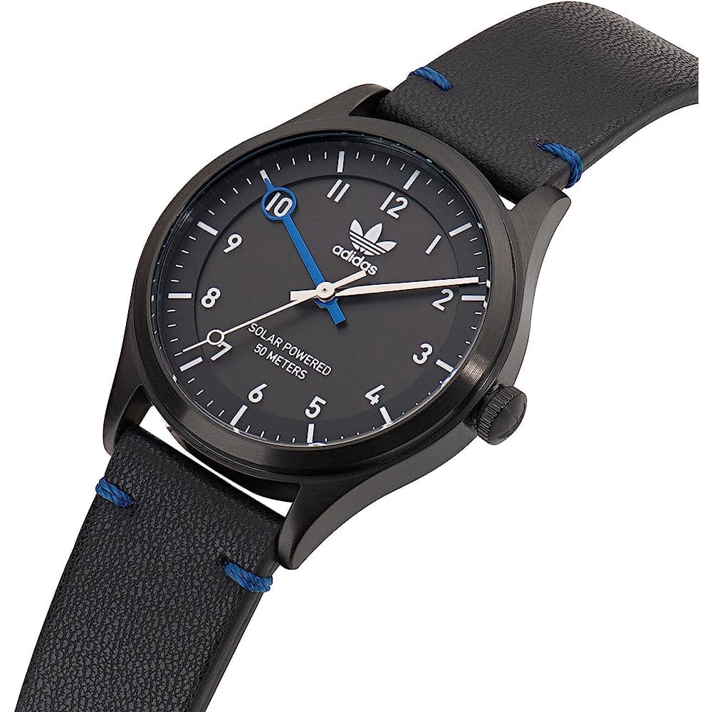 Adidas Originals Unisex Black Dial Leather Strap Watch AOST23046 - Stylish Casual & Sports Wear for Men and Women
