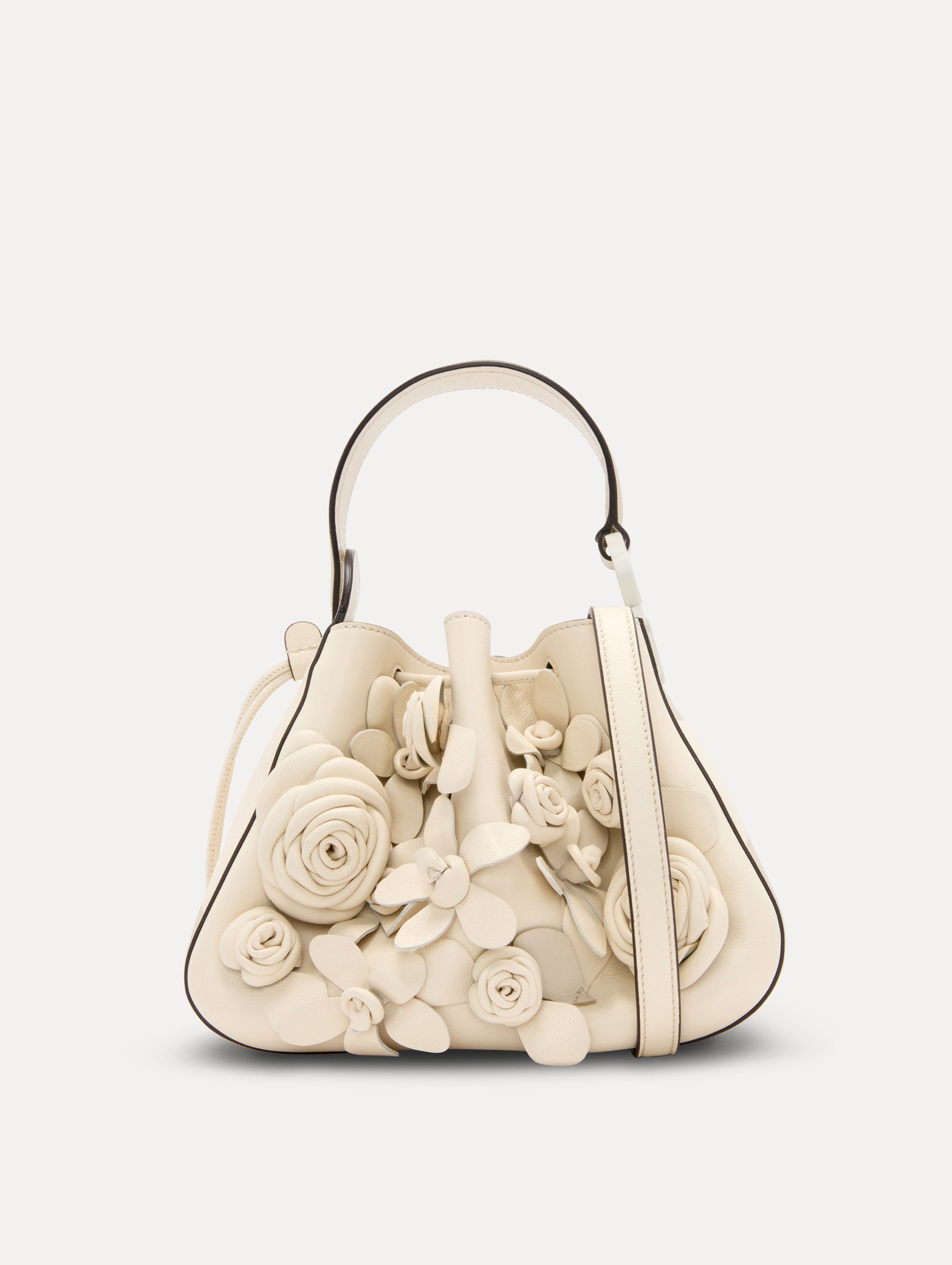 Floral Appliqué O Handle Bag - Elegant Women's Crossbody Purse for Parties, Weddings & Date Nights | Stylish Handbag with Embroidered Floral Design