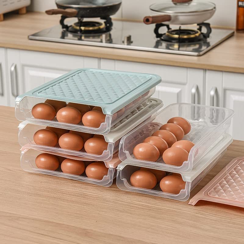 Zusaca Reusable Stackable Plastic Egg Tray - 18 Egg Storage Container with Airtight Lid for Refrigerator, Multicolor | Perfect for Kitchen Organization, Farm Fresh Eggs & Space-Saving Refrigerator Storage