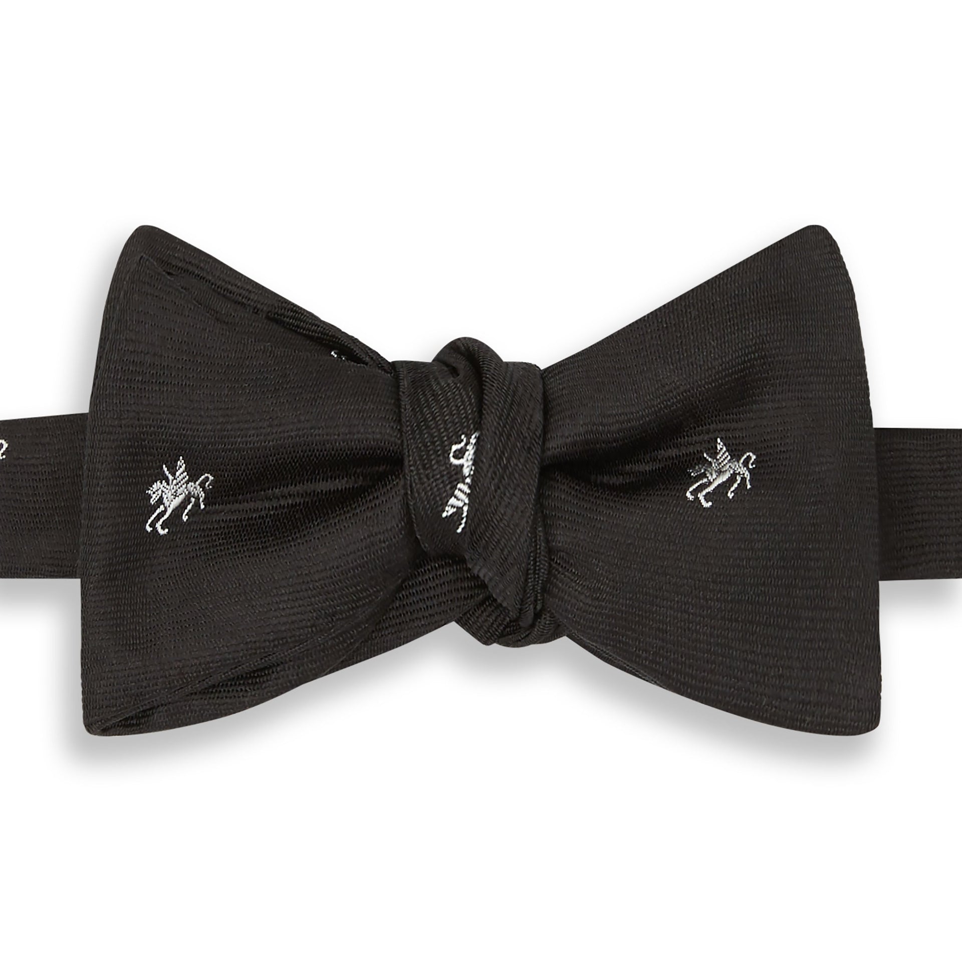 Elegant Inner Temple Crest Black & Silver Silk Bow Tie for Men - Perfect for Weddings, Formal Events & Professional Occasions