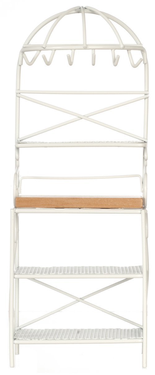 1:12 Scale Dollhouse Miniature White Kitchen Rack - Perfect for 1 Inch Dollhouse Accessories, Tiny Home Decor & DIY Miniature Scenes | Great for Dollhouse Kitchens, Miniature Displays & Collectors