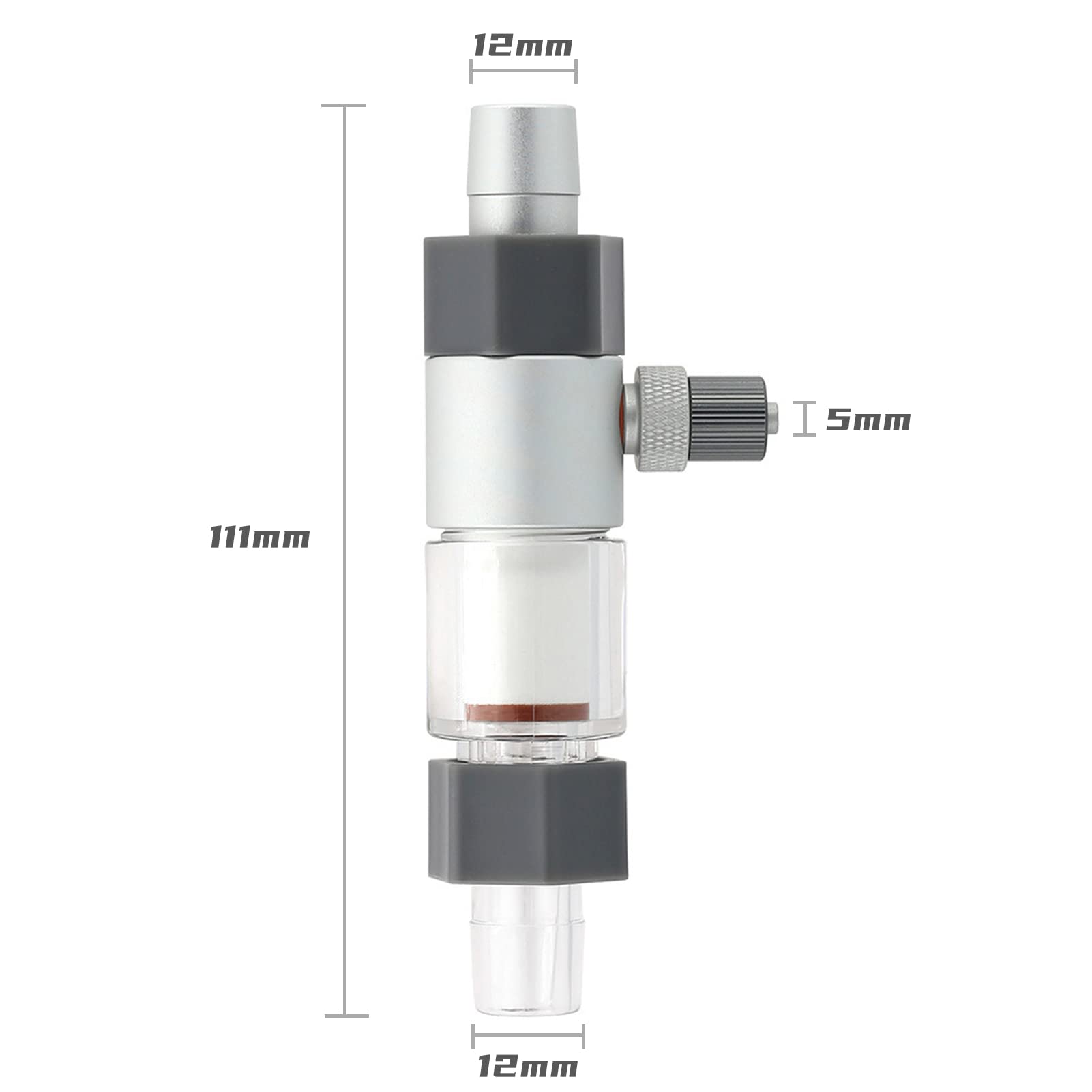 Premium CO2 Diffuser for Planted Aquariums - 12/16mm Inline Carbon Dioxide Atomizer with Bubble Counter | Enhance Plant Growth in Freshwater Fish Tanks & Aquatic Ecosystems