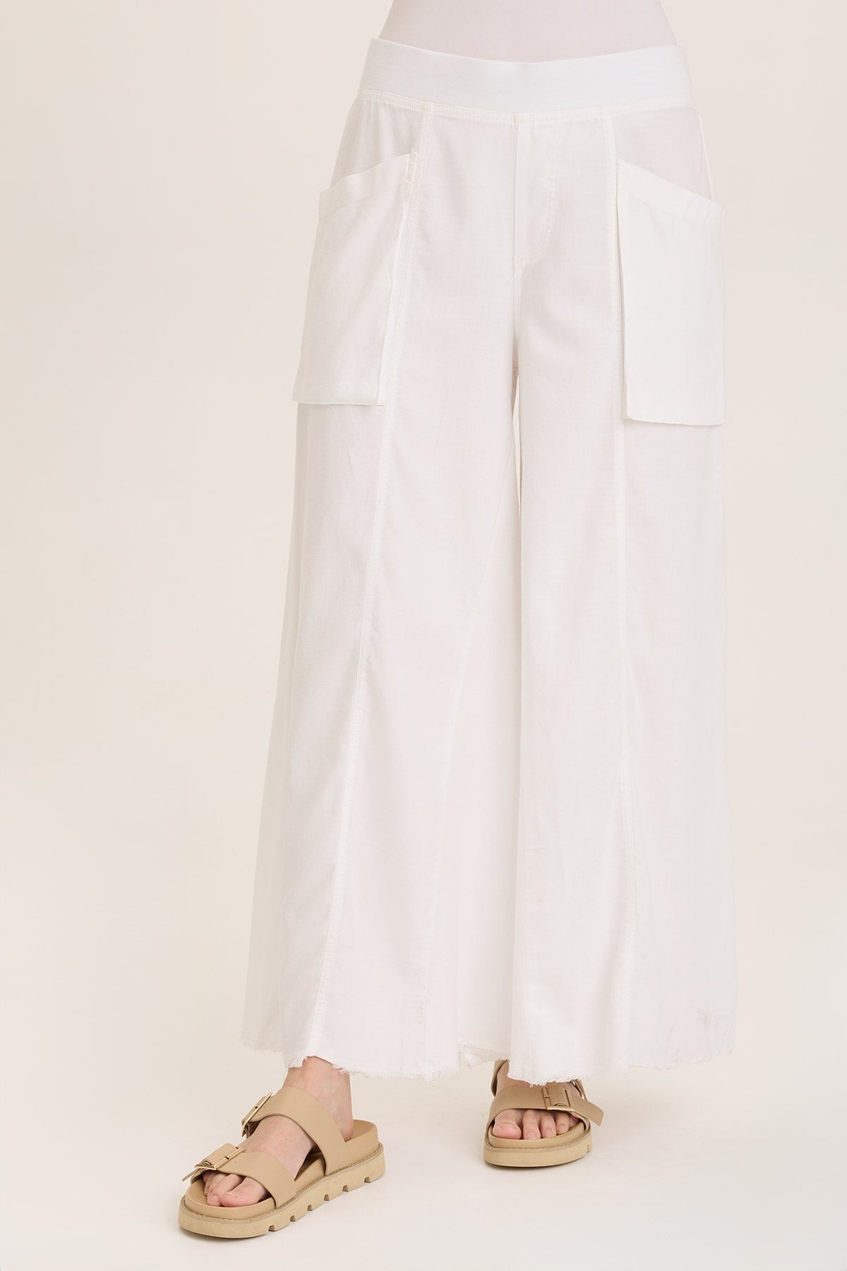 Desoto Ultra Flare Wide Leg Pocket Pants for Women - High Waisted Stretch Comfort Work Pants (Office, Business Casual, Travel)