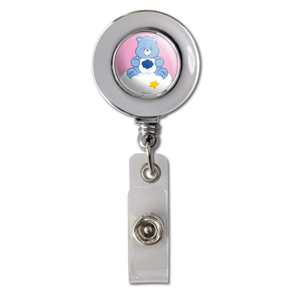 Care Bears Grumpy Bear Retractable ID Badge Holder - Chrome Metal Clip for Work, School & Events - Perfect for Nurses, Teachers & Office Professionals