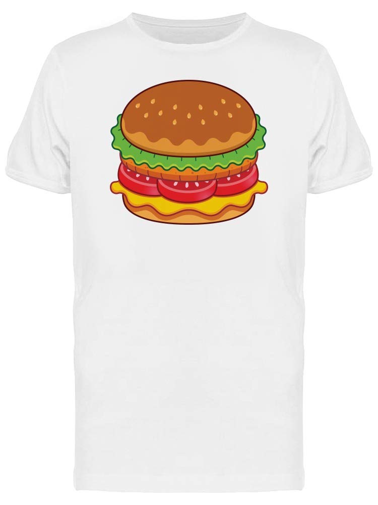 Smartprints Cartoon Burger Fast Food Lovers T-Shirt for Men - Funny Graphic Tee for Casual Wear, Parties & Fast Food Enthusiasts