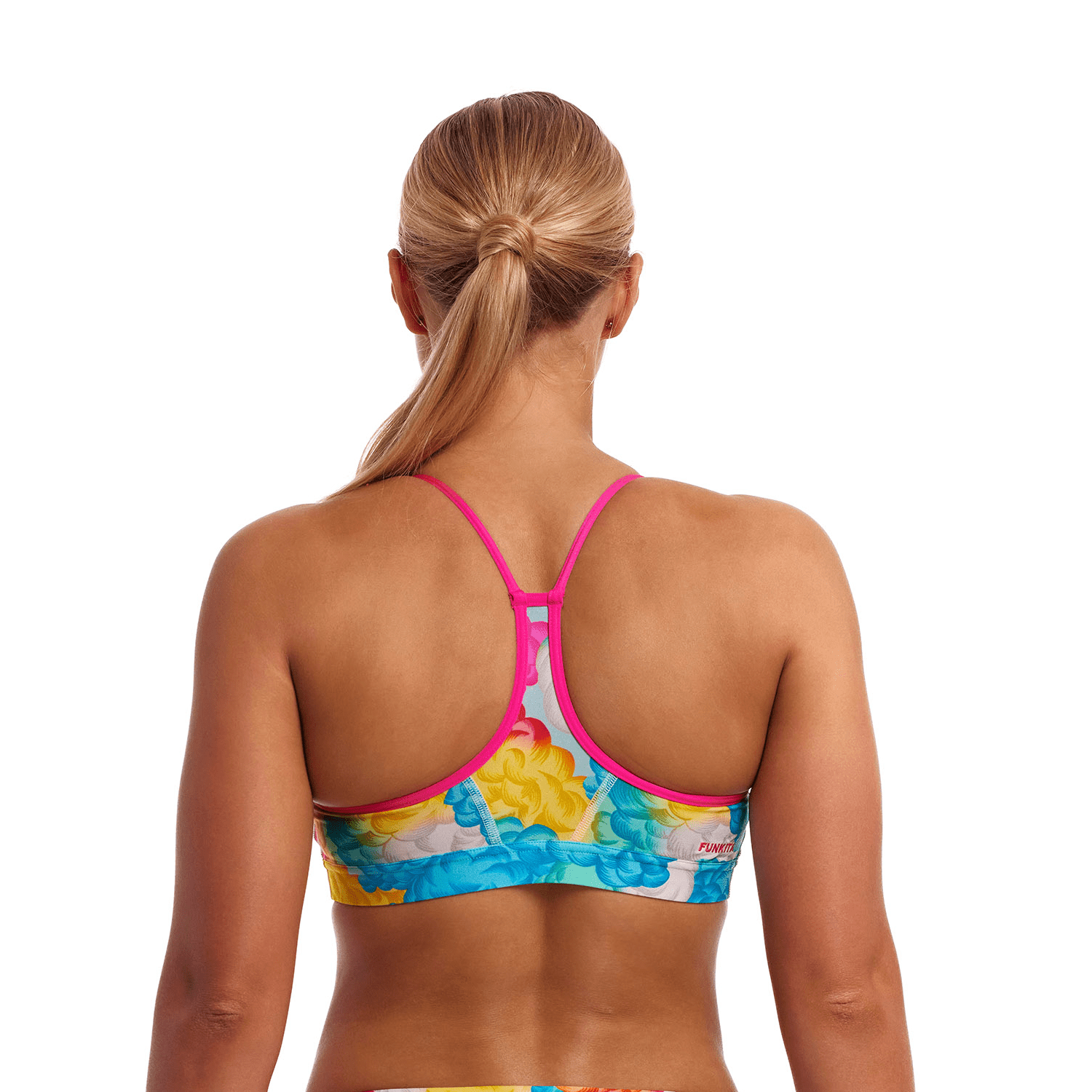 Funkita Cloudy Colors Women's Swim Crop Top - Stylish & Comfortable for Pool, Beach & Water Sports