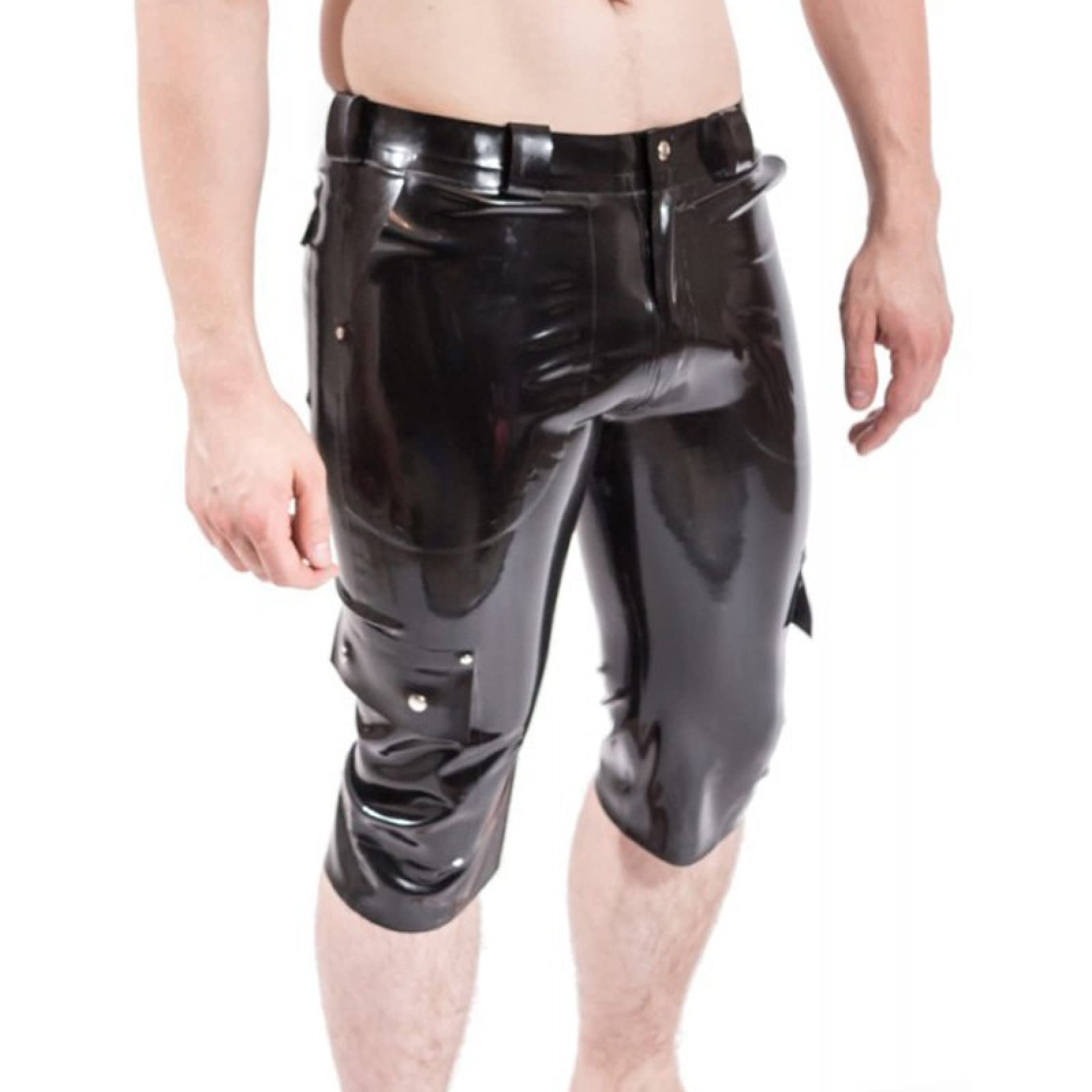 Sexy Black Latex Boxer Shorts for Women - Long Leg with Zipper & Pockets - Purple Rubber Briefs XS - Perfect for Fetish Wear, Cosplay & Sensual Lingerie
