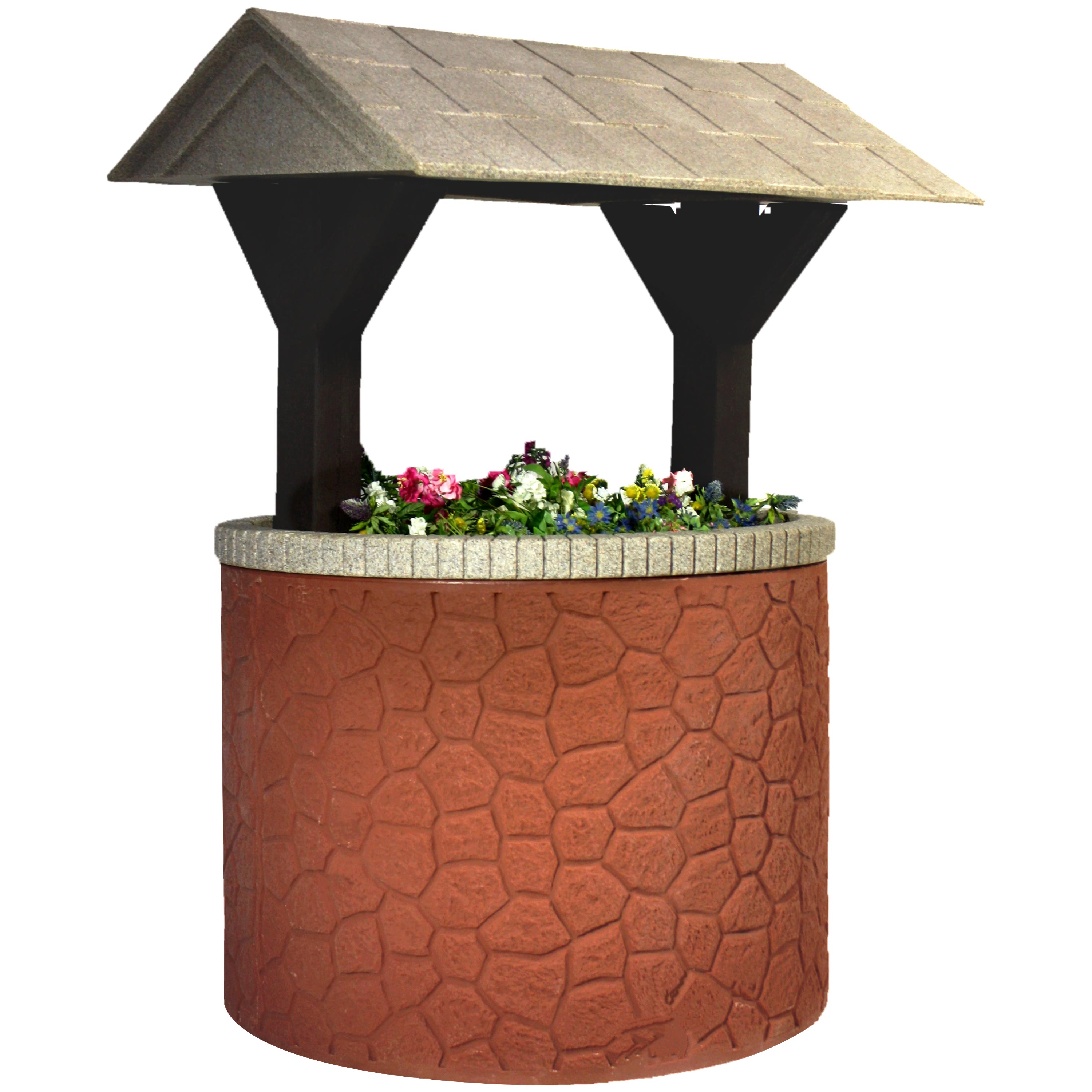Durable Wishing Well Planter Cover with Base and Roof - Decorative Garden Tank Top for Septic System - Perfect for Outdoor Landscaping, Yard Decor, and Garden Accents