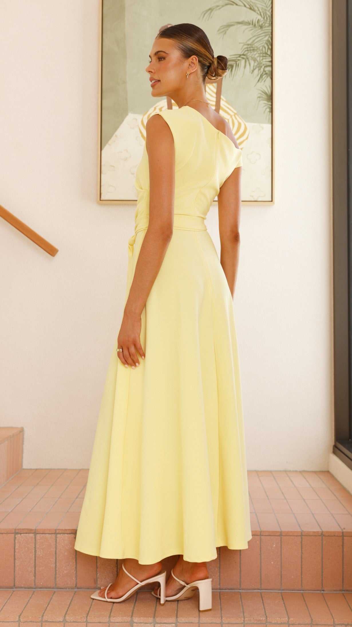 Gemma Maxi Dress in Baby Yellow - Flowy Summer Dress for Women, Beach Wedding & Vacation Outfit