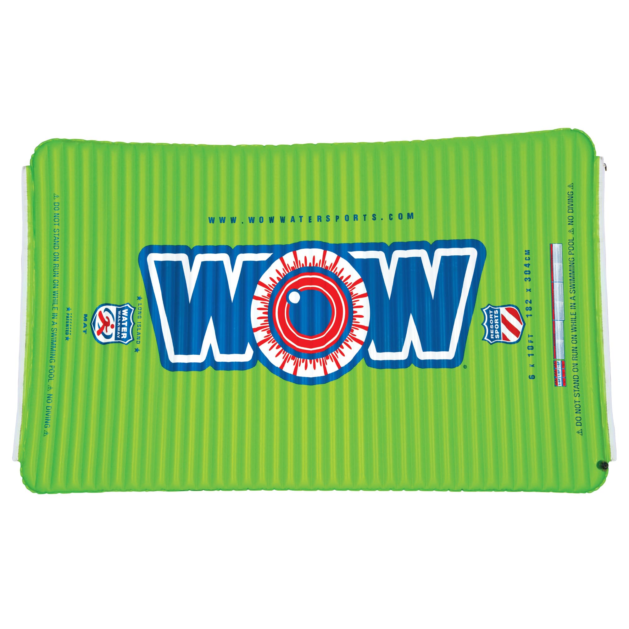 Wow Sports Inflatable Green Water Mat - 10 ft x 6 ft Pool Float & Lake Accessory for Kids & Adults | Perfect for Swimming, Boating & Water Fun Activities
