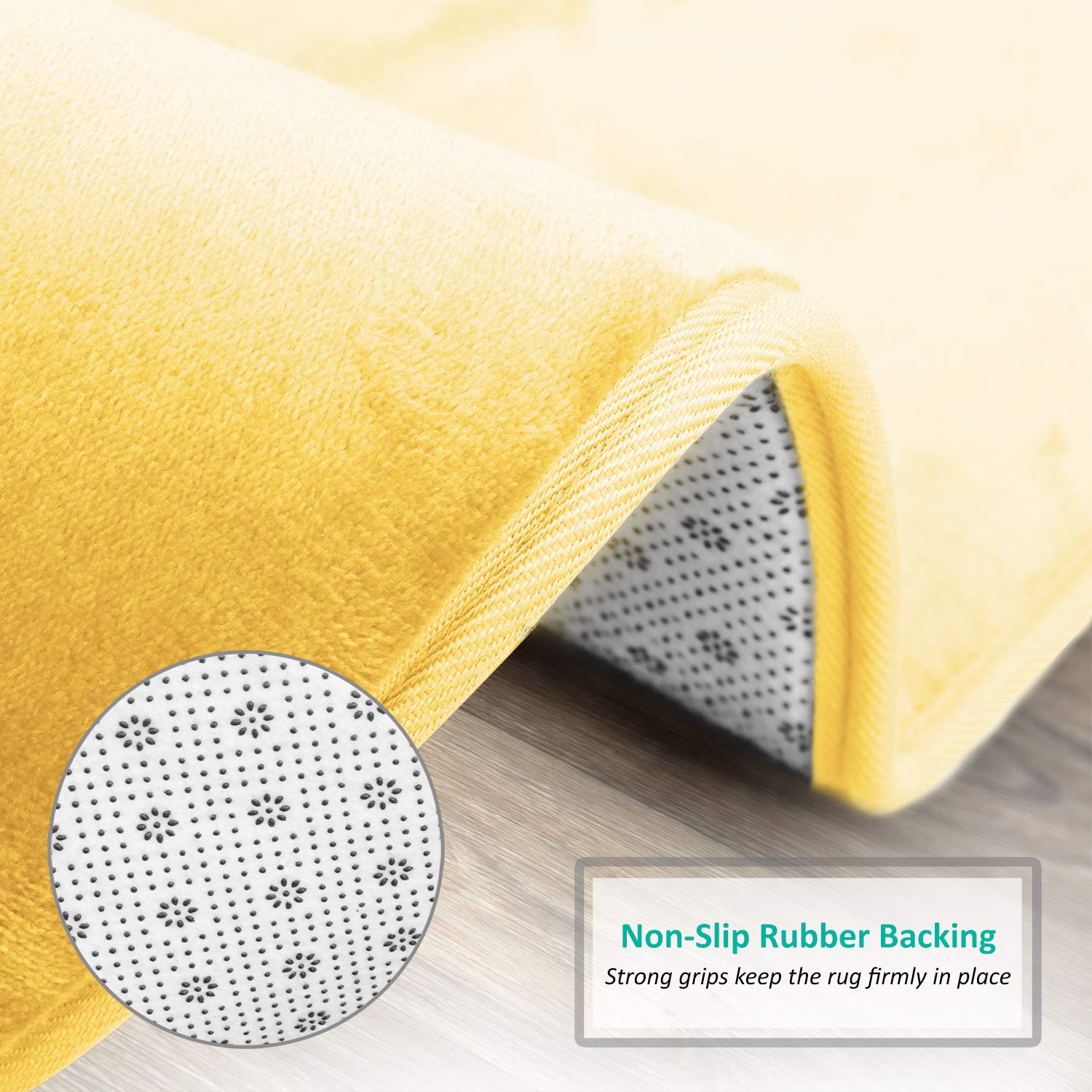 Clara Clark Memory Foam Bath Mat Set of 2 - Non-Slip Super Absorbent Fast Drying Bathroom Rugs (17x24 Inches, Yellow) - Soft Machine Washable for Shower, Bathtub & Bathroom Floor Safety
