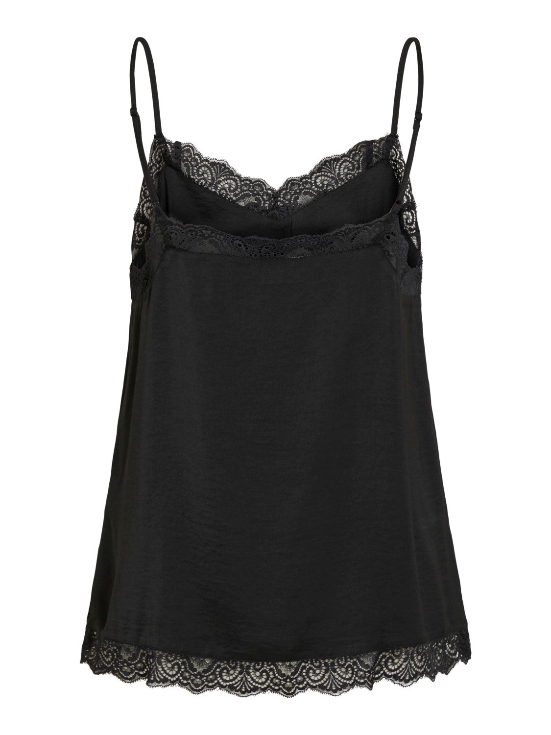 Ava Lace Detail Cami Top - Women's Black Lace Trim Camisole for Layering, Date Night & Casual Outfits