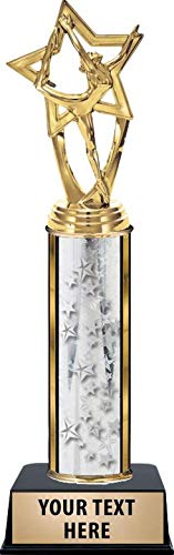 Custom Personalized Silver Dance Star Trophy with Engraving - Crown Awards Prime for Dance Competitions, Recitals & Performances
