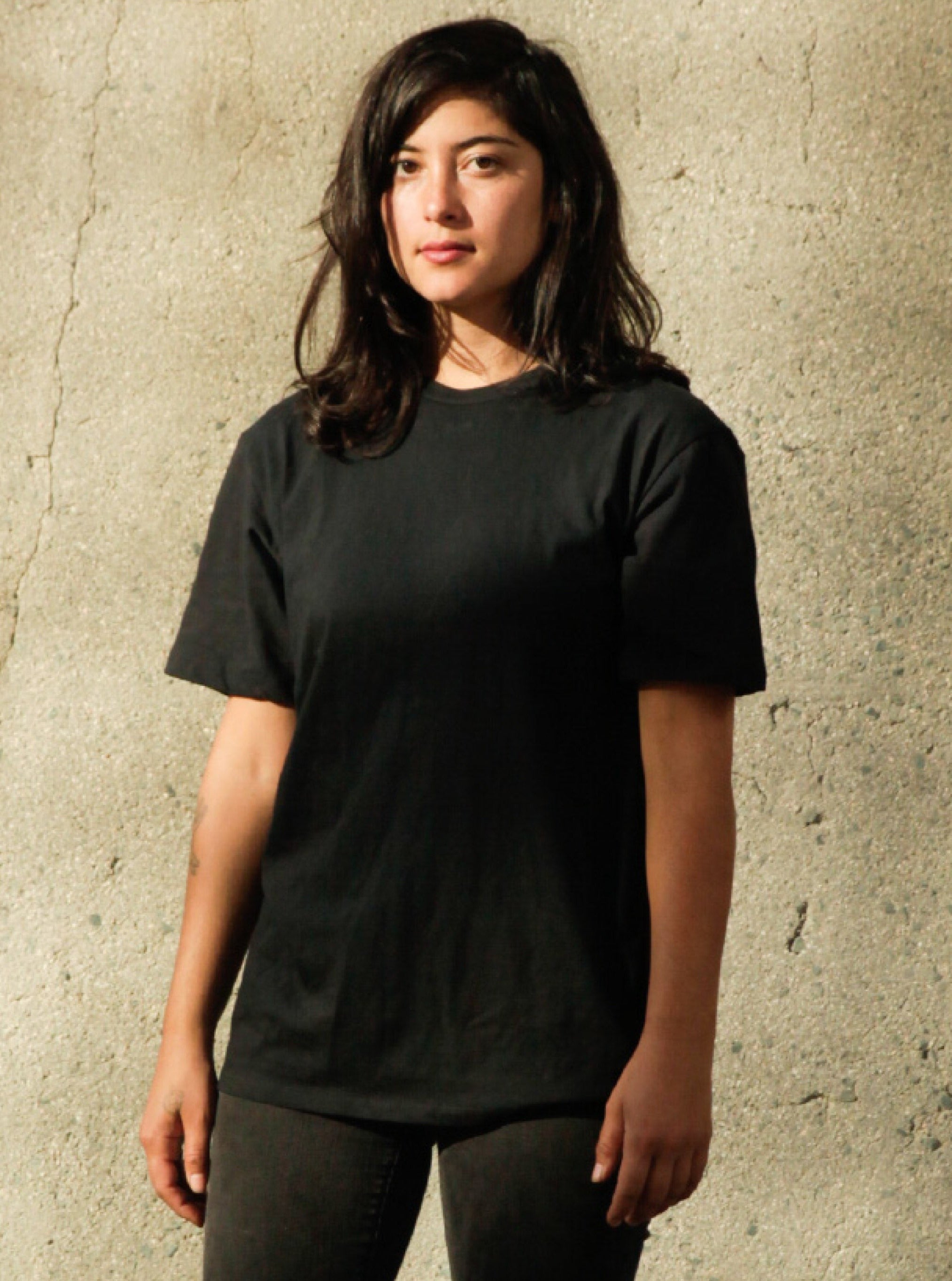 Organic Unisex Crew Neck T-Shirt for Women & Men - Soft Cotton Casual Tee - Black | Perfect for Everyday Wear, Gym & Lounge