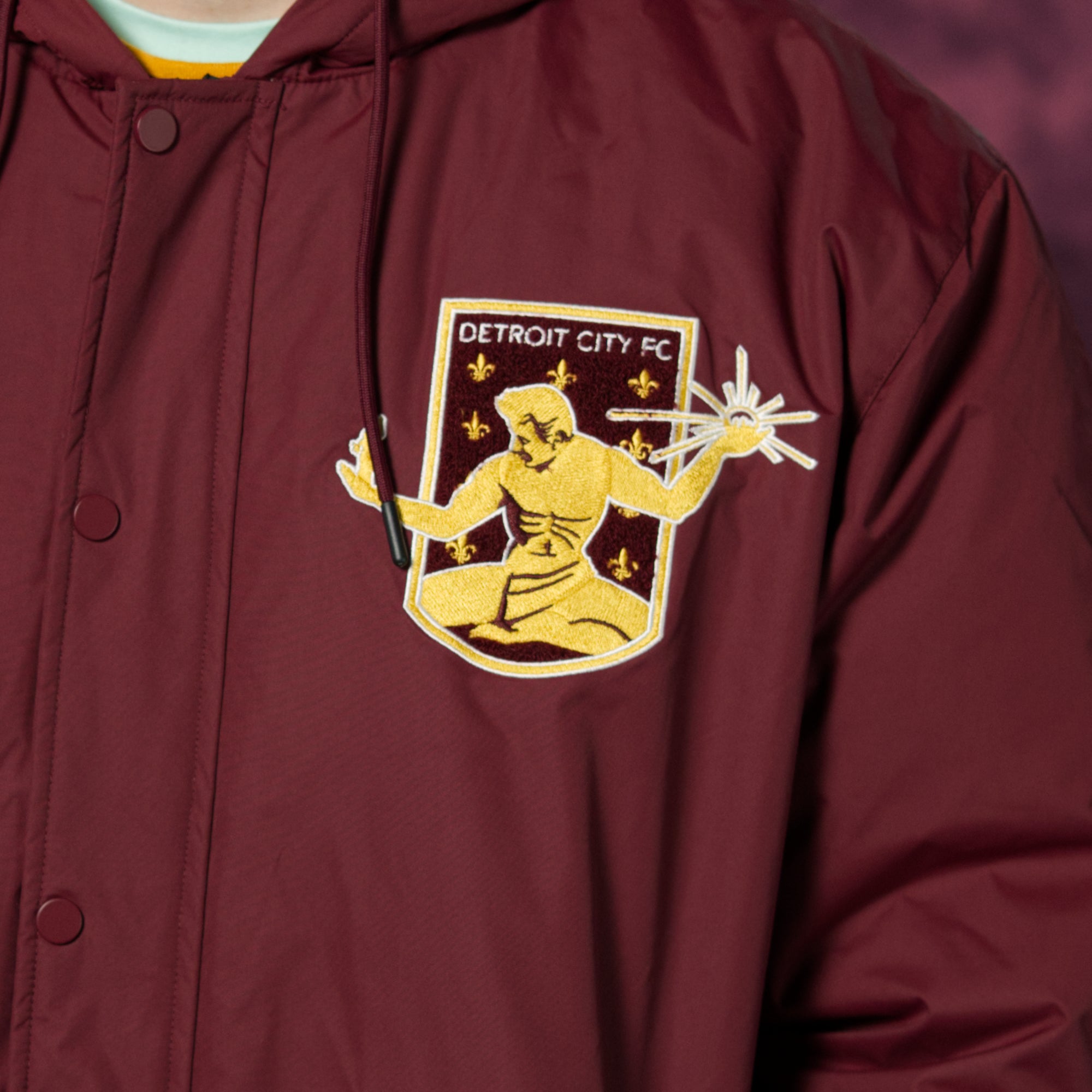 DCFC Coaches Jacket for Men & Women - Premium Maroon Windbreaker for Outdoor Sports, Training, and Casual Wear - Lightweight Water-Resistant Athletic Jacket