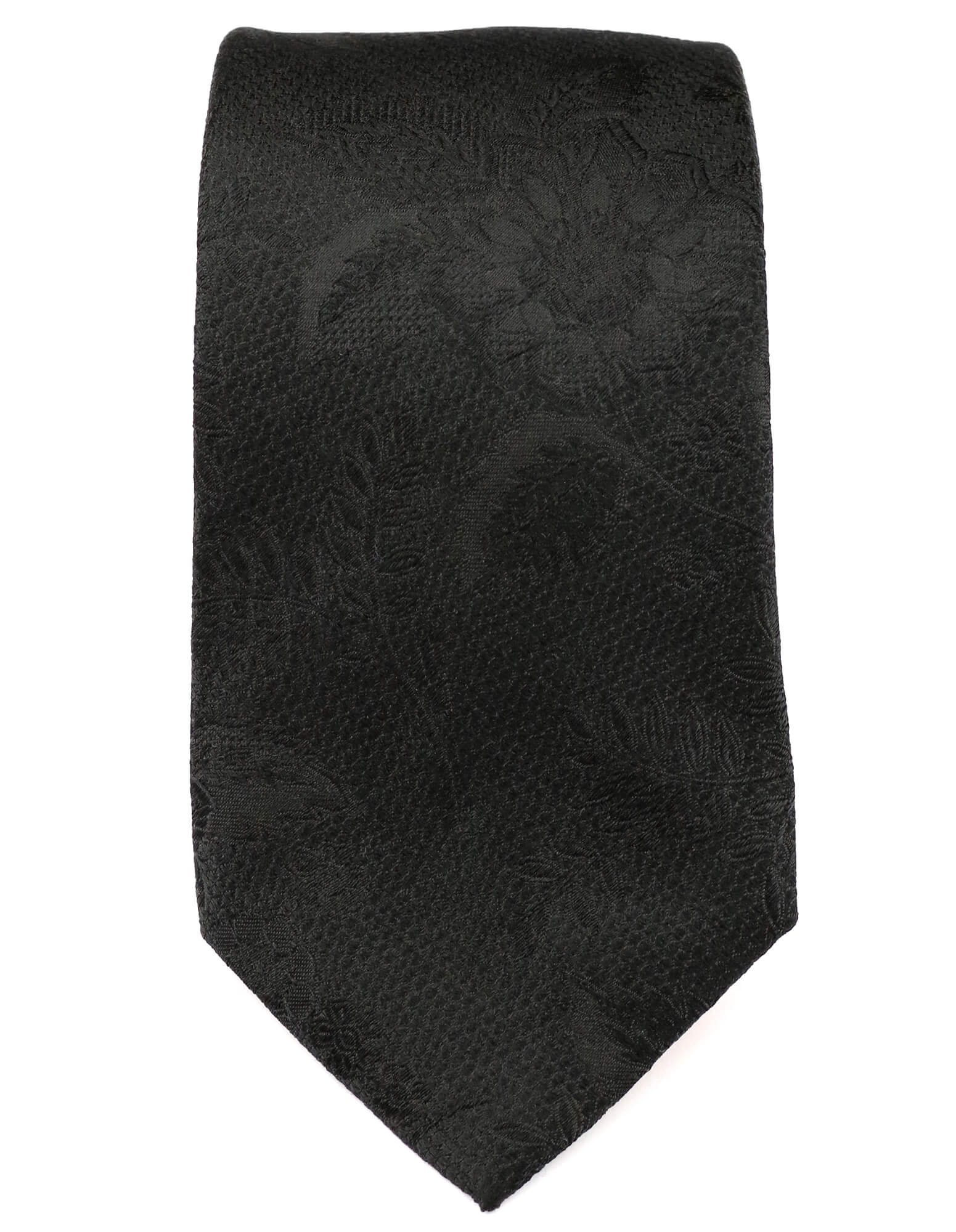 DÉCLIC Kontur Floral Tie - Elegant Black Silk Necktie for Men | Perfect for Weddings, Business Meetings & Formal Events