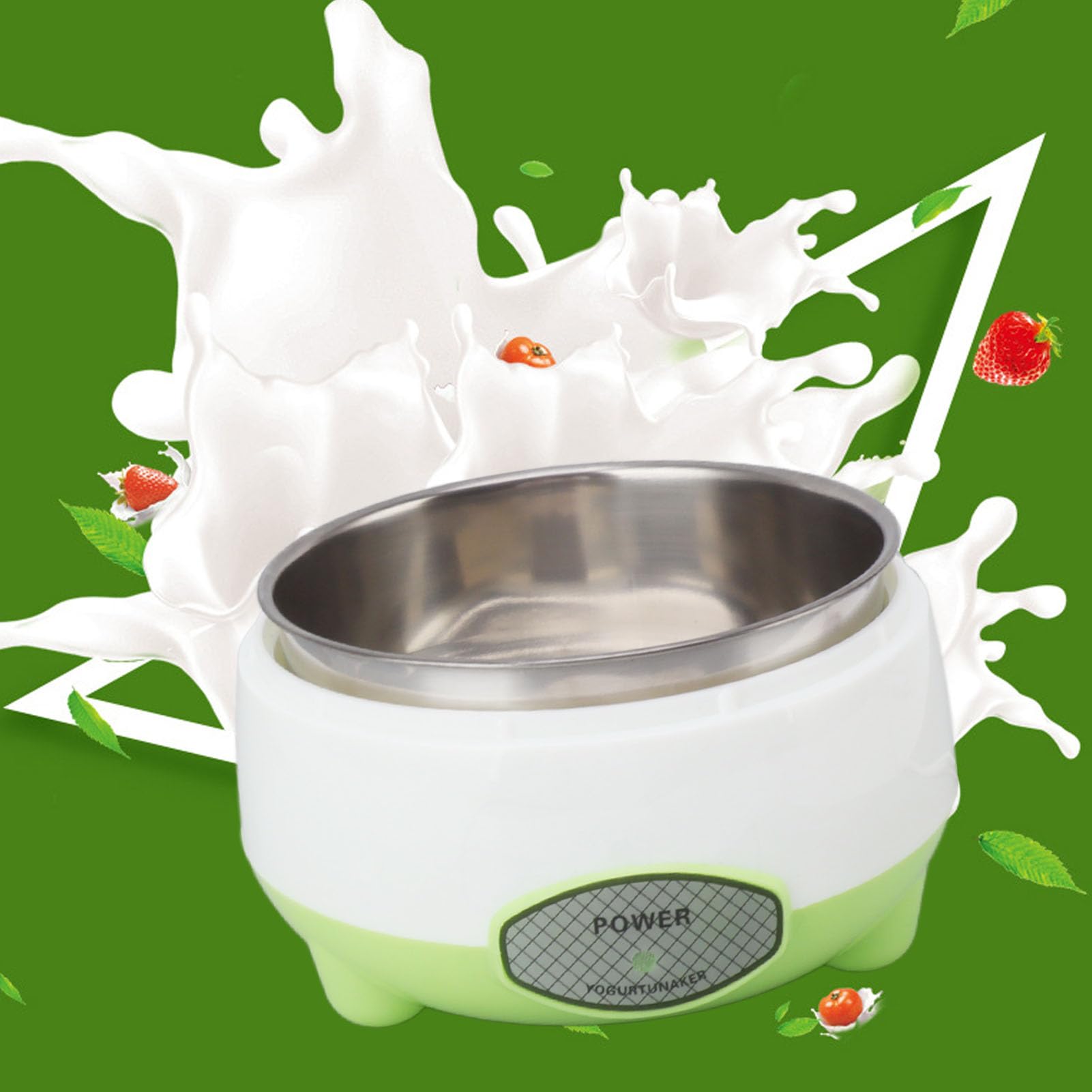 Compact 15W DIY Yogurt Maker Machine with Reusable Stainless Steel Container - Perfect for Homemade Organic Yogurt, 4.7 x 6.3inch (US Plug 110V) - Ideal for Healthy Breakfast, Snacks & Keto Diet