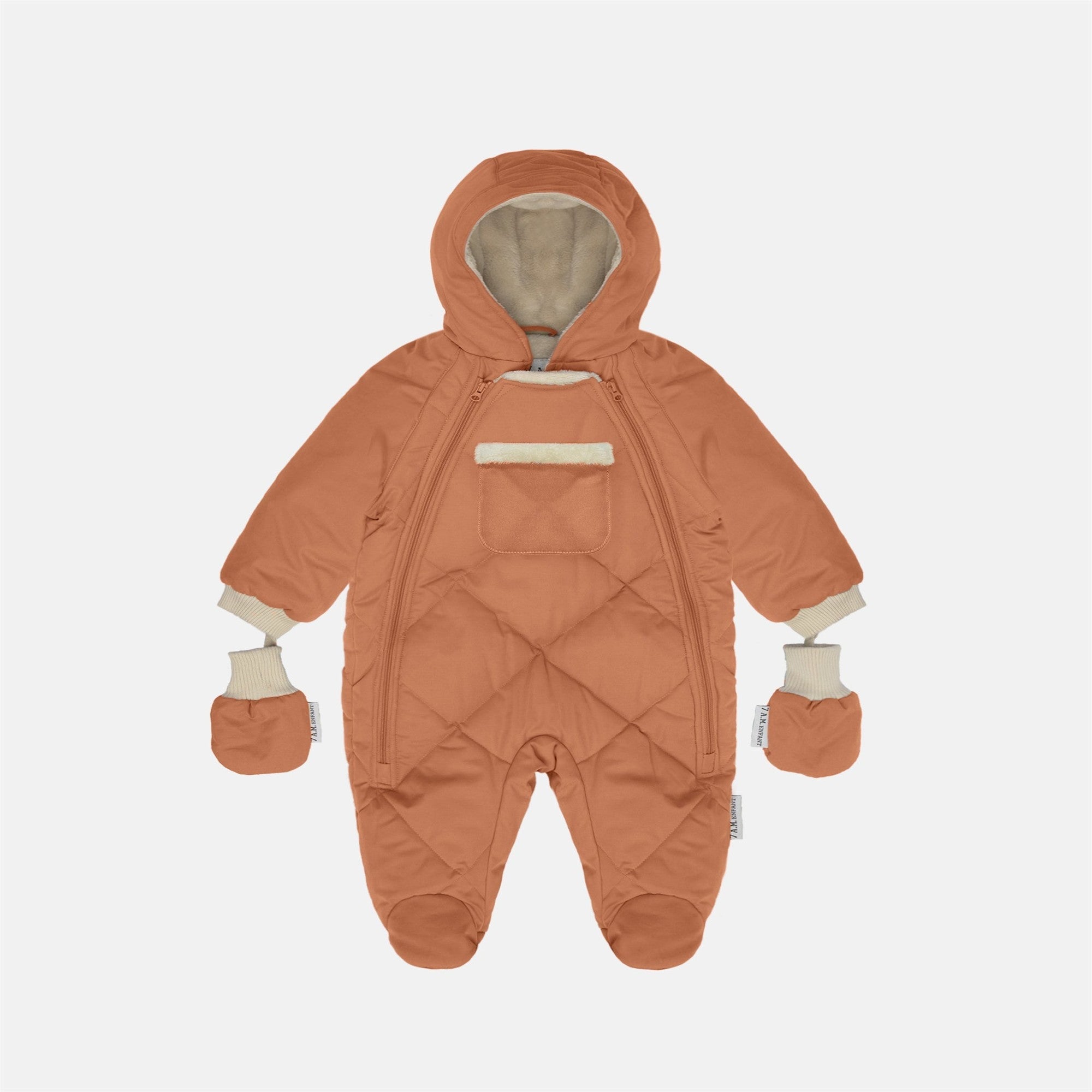 7AM Enfant Benji Plush Snow Jumpsuit - Winter Warm Baby Snowsuit for Boys & Girls, Waterproof & Windproof Outdoor Snow Play Suit for Toddlers 1-3 Years - Perfect for Snowy Days, Sledding & Winter Adventures