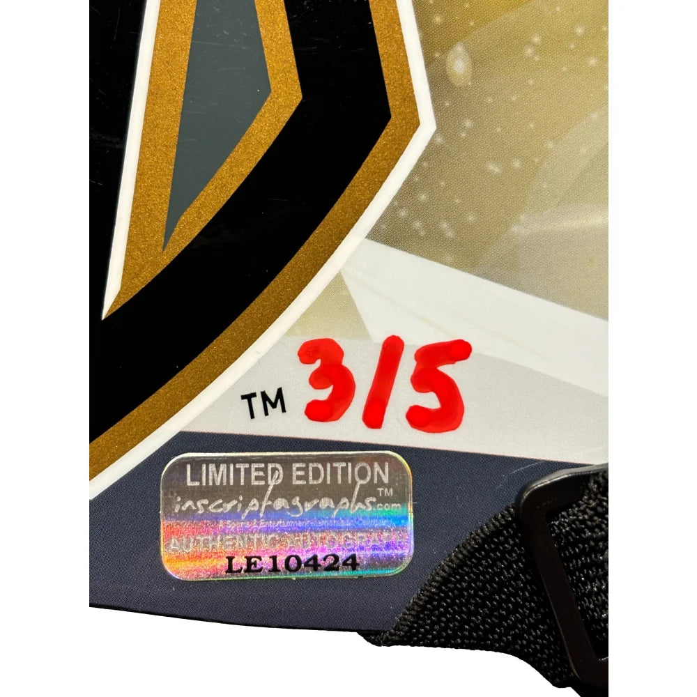 Hill Thompson Quick +1 Signed Vegas Golden Knights Stanley Cup Goalie Mask #D/5 - Authentic NHL Hockey Collectible for Fans & Memorabilia Enthusiasts - Perfect for Display, Gifts, and Sports Collections