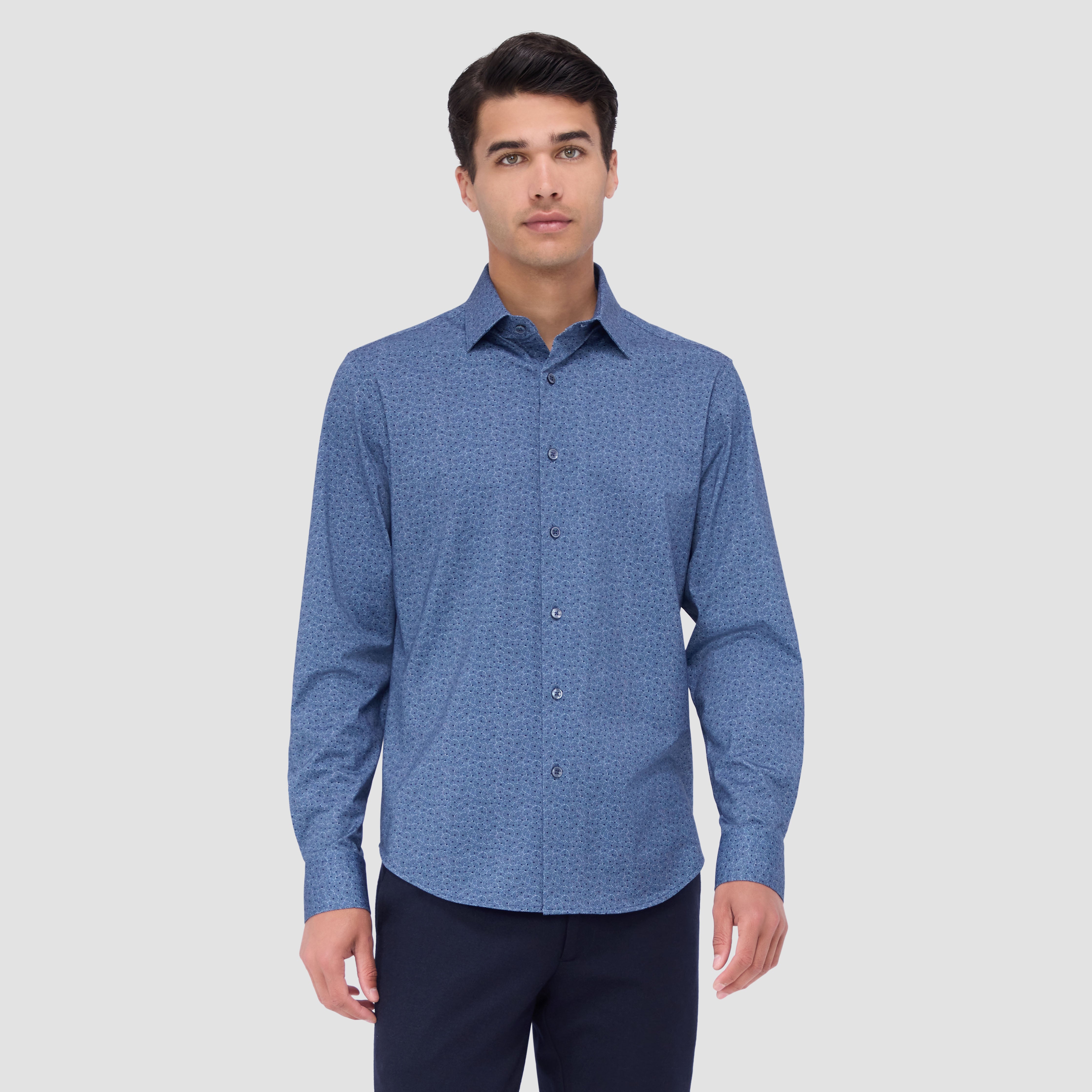 James Geometric Print Cotton Shirt for Men - Stylish Casual Button Down Shirt for Work, Office, and Everyday Wear