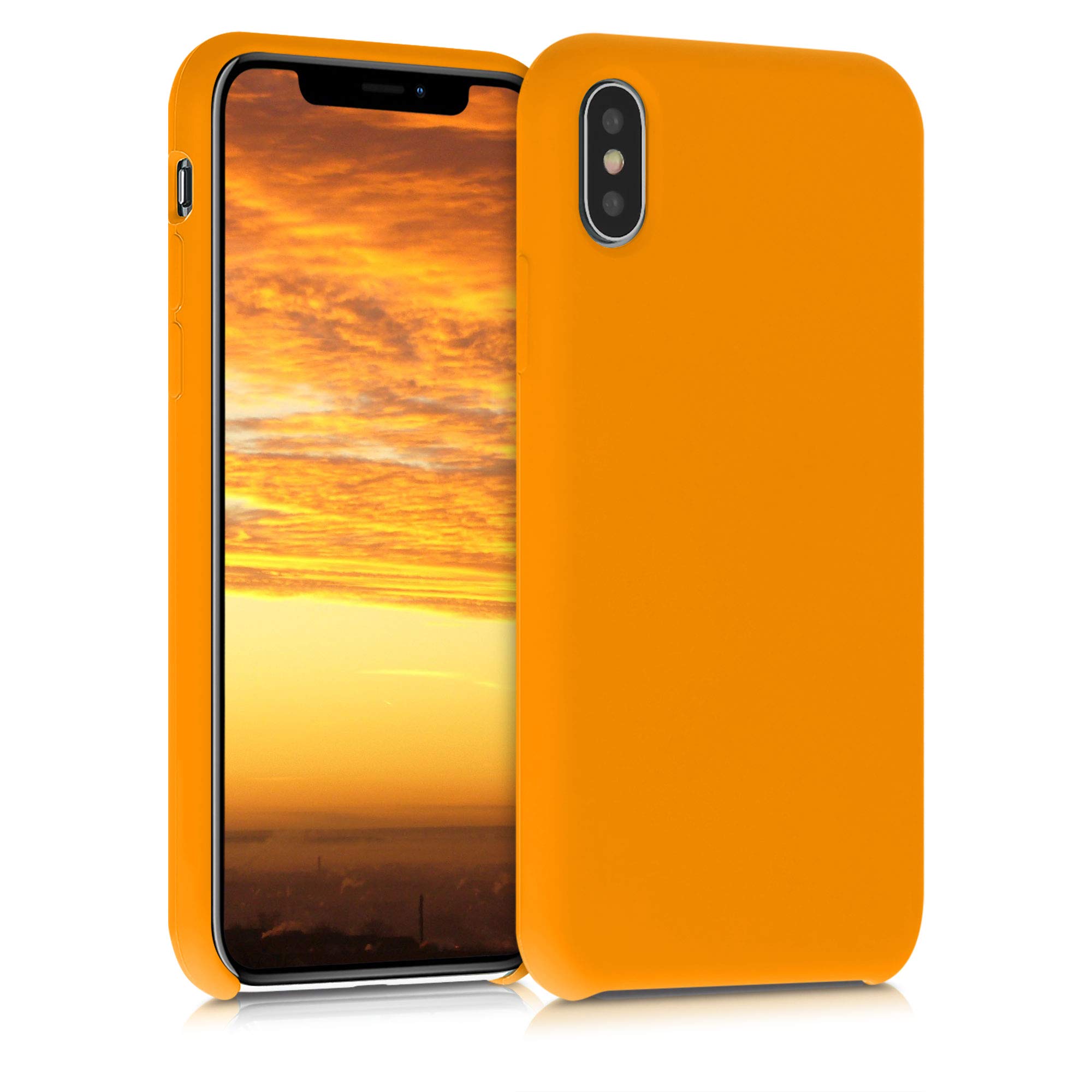 kwmobile Slim TPU Silicone Case for Apple iPhone X - Soft Protective Phone Cover in Apricot - Perfect for Everyday Use & Drop Protection