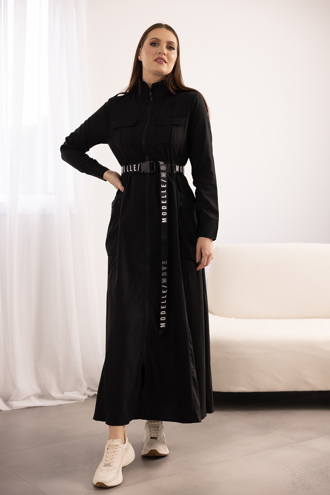 Modelle/Move 2-Way Zip Dress for Women - Stylish & Versatile Front & Back Zipper Dress - Perfect for Casual Outings, Parties & Date Nights