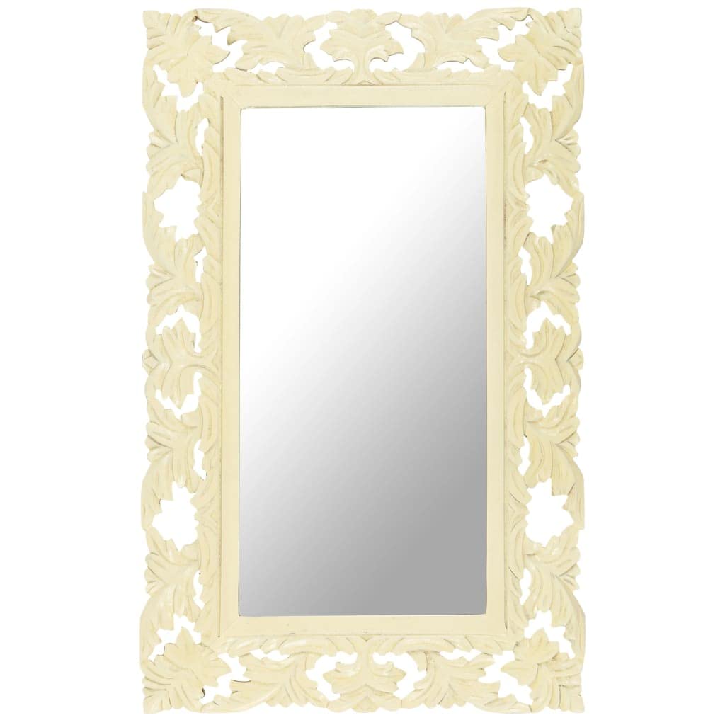 Hand Carved Solid Mango Wood Mirror - 31.5