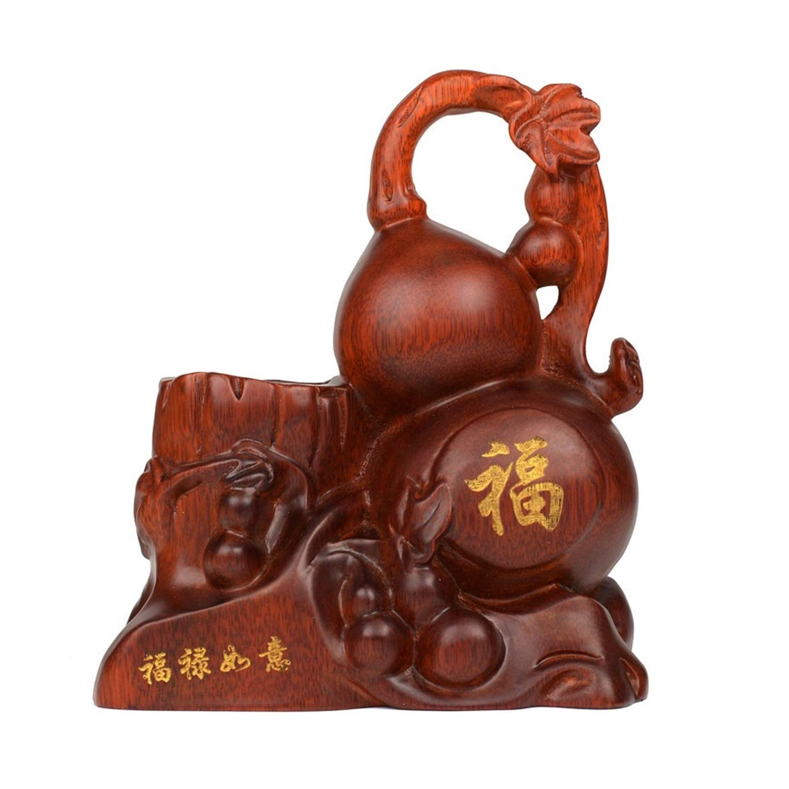 Chinese Style Peach Wood Pen Holder - Gourd Shaped Pencil Cup & Desk Organizer for Office, School, Home & Kids | Perfect Writing Accessory for Calligraphy, Study & Workspace Decoration