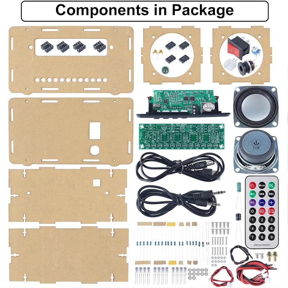 DIY Bluetooth Speaker Kit with LED, FM Radio, USB & Digital Display - Soldering Practice Project for Home & Office Use | Perfect for STEM Learning & DIY Enthusiasts