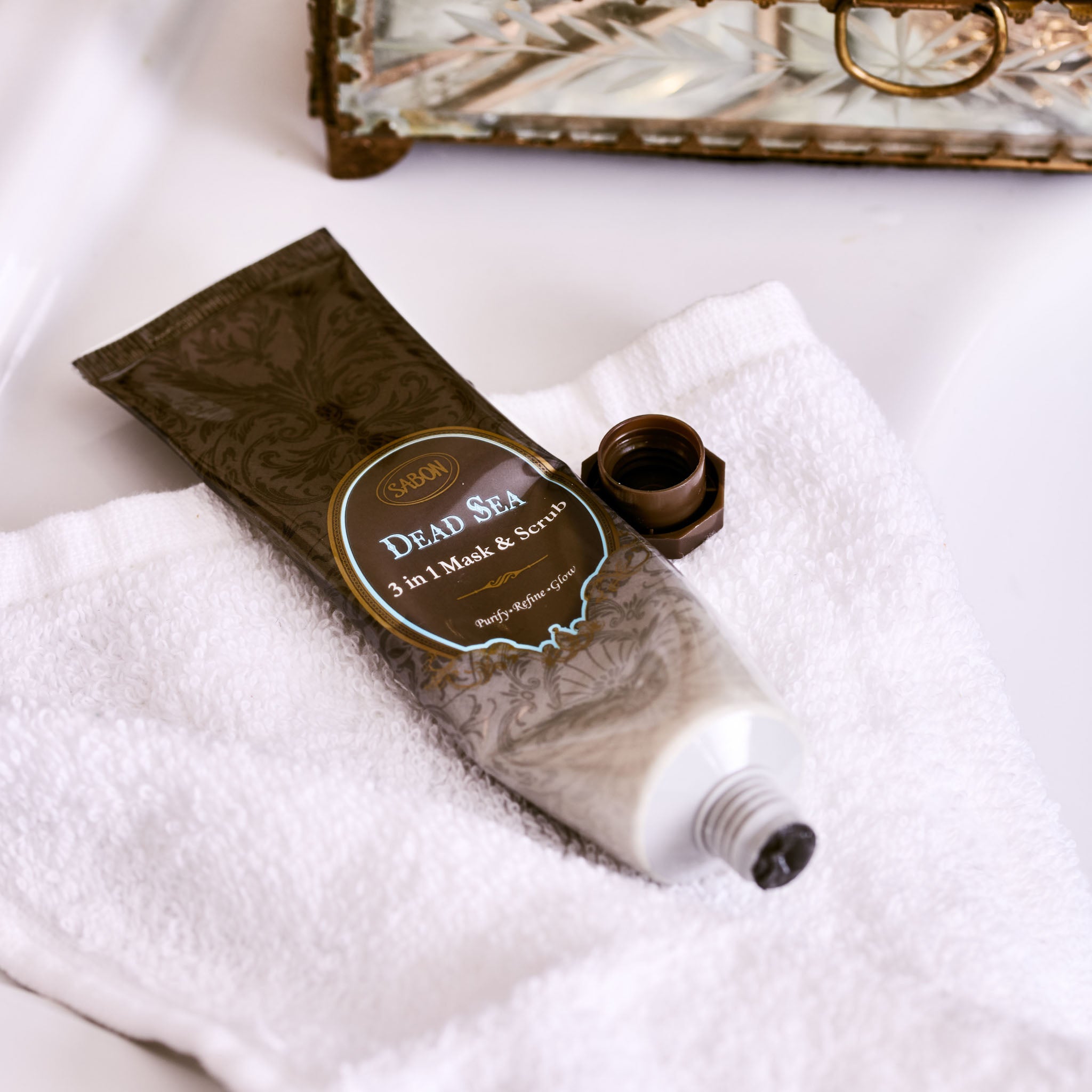3 in 1 Dead Sea Mud Mask & Scrub - 50mL Deep Cleansing Facial Treatment for Acne, Blackheads & Pores - Perfect for Spa Day & Self-Care Routine