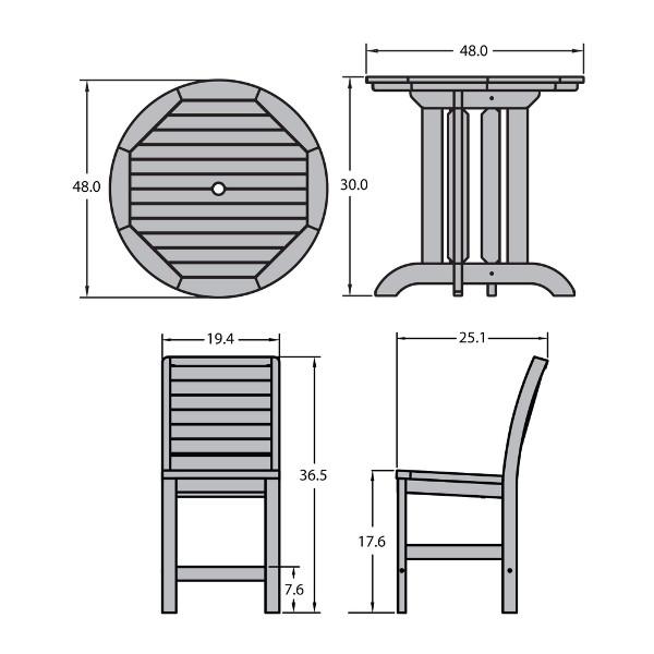 Weatherly 5-Piece Round Dining Table Set with Chairs - Perfect for Kitchen, Breakfast Nook & Small Space Dining Rooms