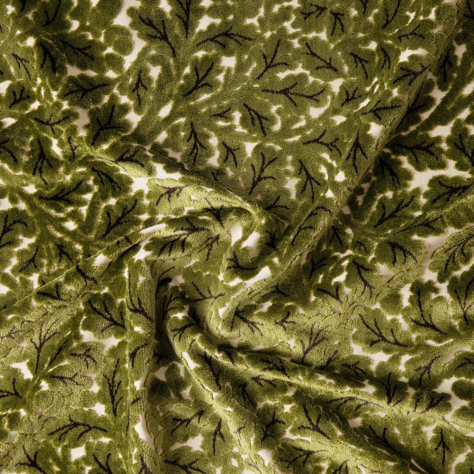 QUERCUS Velvet Jacquard Evergreen Fabric - Luxurious Home Decor for Upholstery, Curtains & Throw Pillows | Perfect for Living Room, Bedroom & Wedding Decor