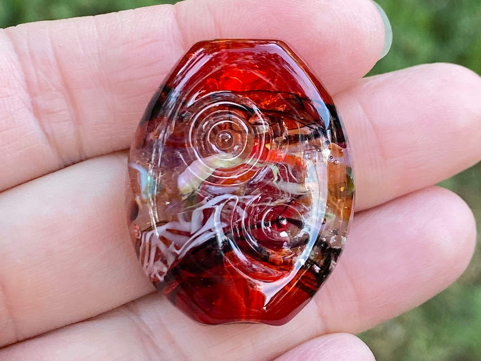 Handmade Serendipity Red Lampwork Glass Focal Bead SRA - Perfect for Jewelry Making, DIY Crafts & Unique Gift Ideas
