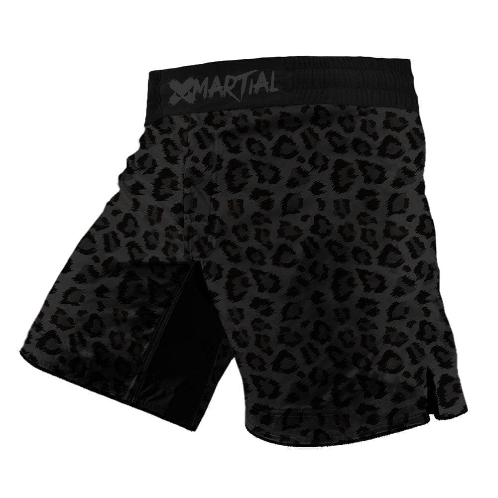 MMA Shorts Black Leopard X Tech 25 Series - Premium Fight Shorts for MMA, BJJ & Training - Perfect for Cage Fighting & Gym Workouts