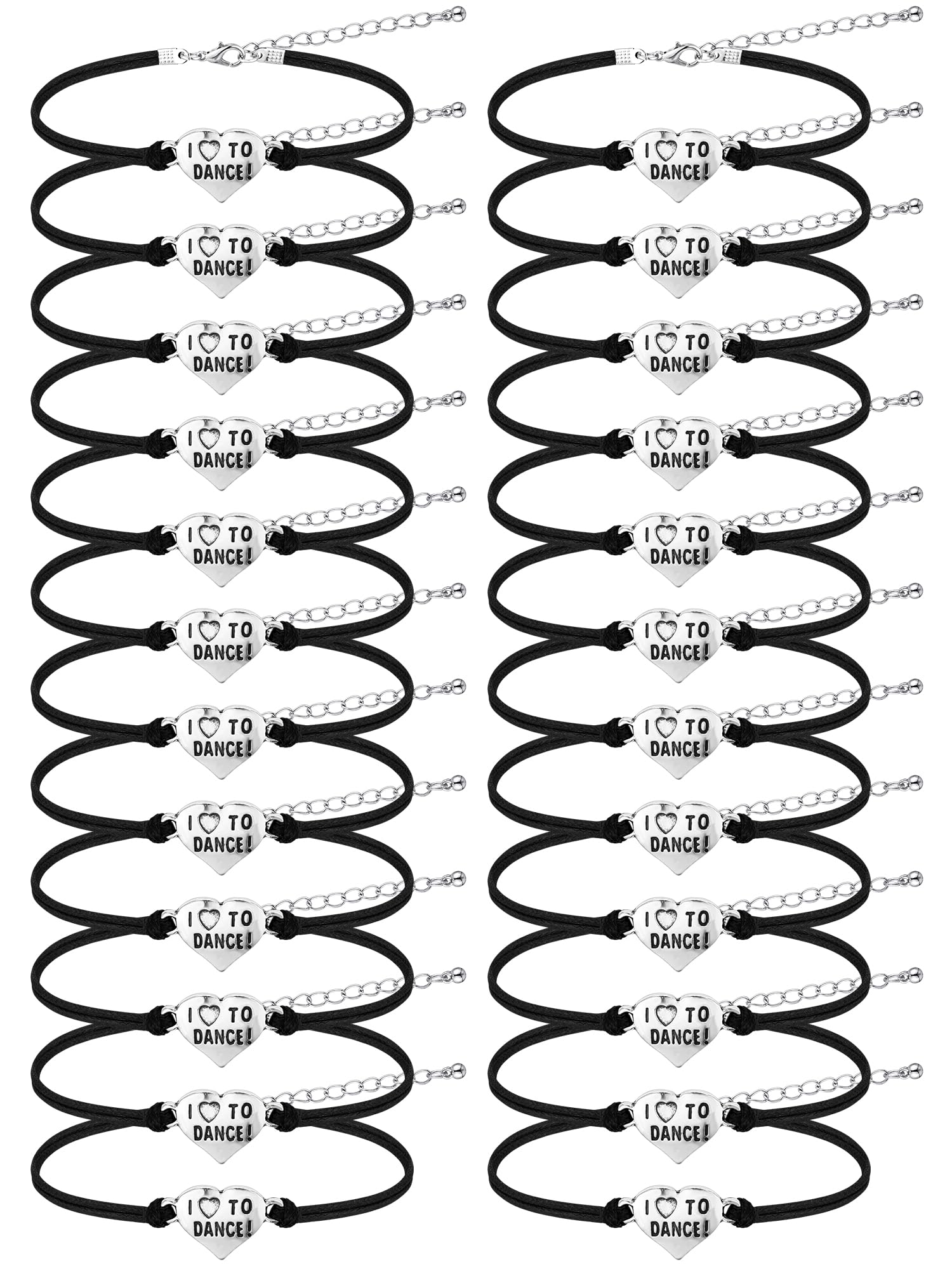 24 Pcs Dance Gifts Bulk Wax Rope Bracelets for Girls Dance Team, Recital Jewelry for Dancer Lovers, Competition Party Accessories, Perfect for Dance Performances, Team Celebrations, and Dance Class Rewards