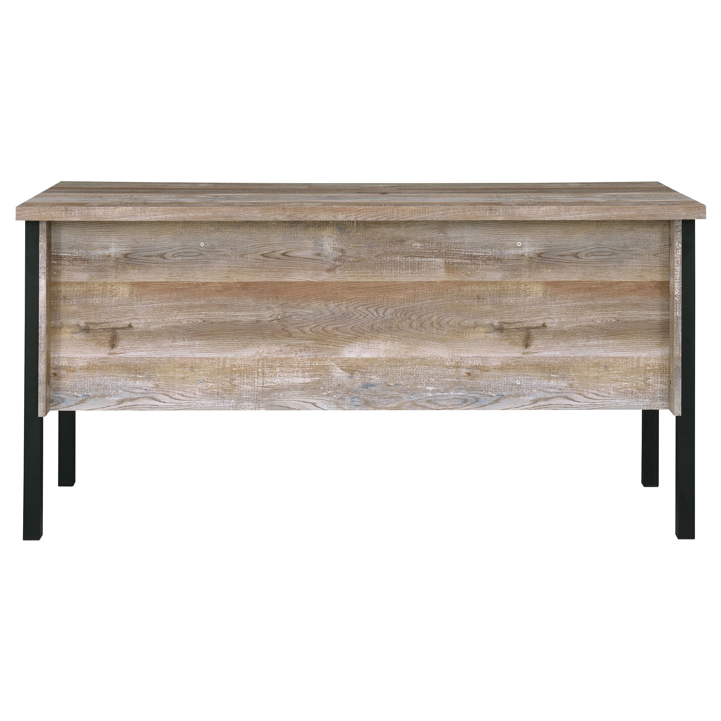 Coaster Furniture Samson 4-Drawer Writing Desk in Weathered Oak & Black - 801950 | Home Office Desk with Storage for Study & Work
