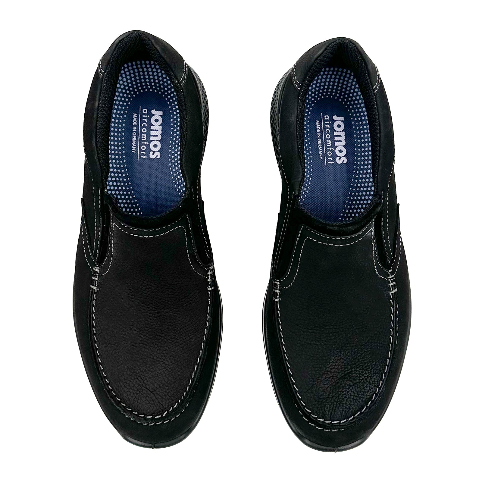 Jomos Campus II Slip-On Shoes for Men - Black Casual Sneakers | Comfortable Walking Shoes for College, Work & Everyday Wear