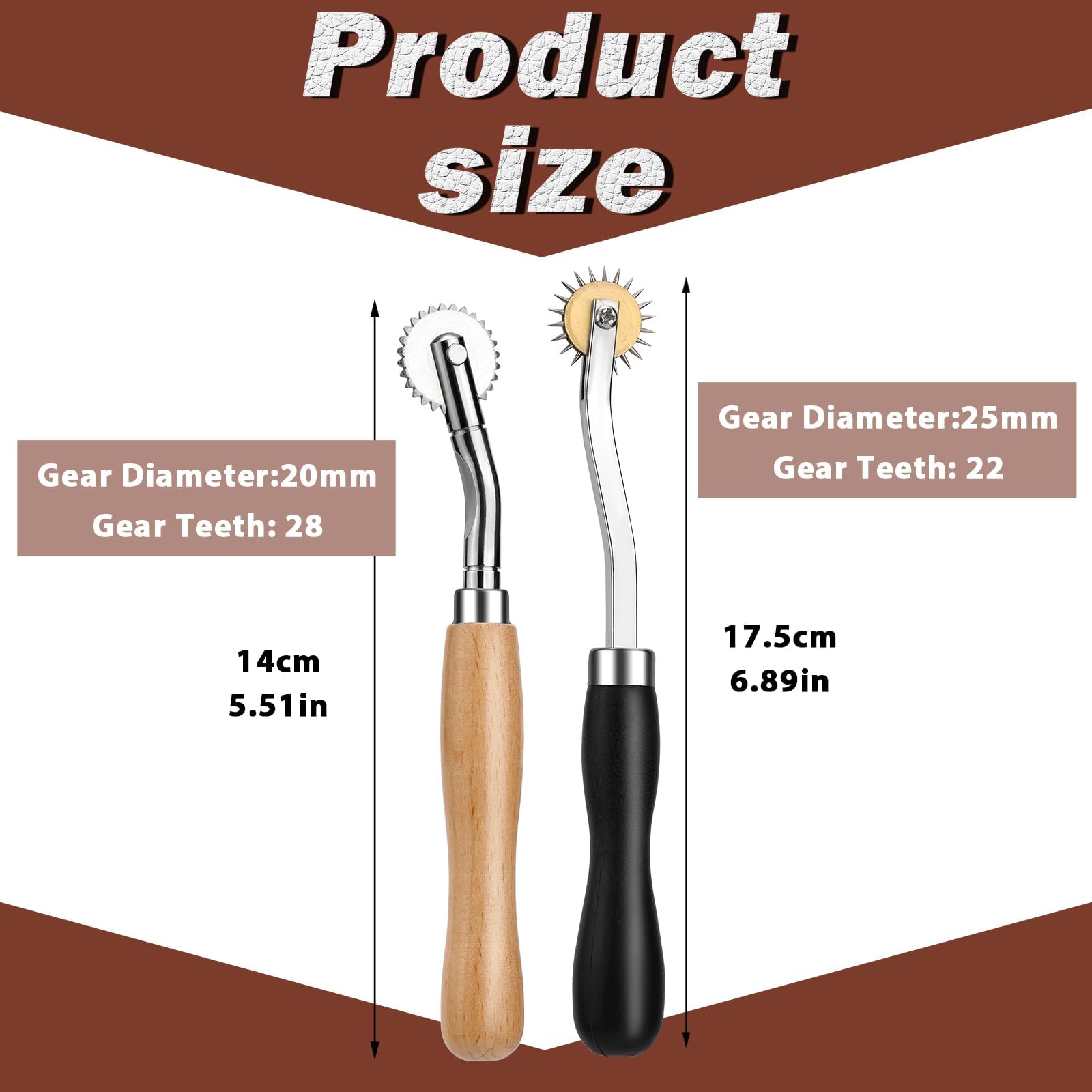 Nitlak 2-Pack Wooden Handle Stainless Steel Tracing Wheel - Professional Sewing Pattern Tool, Rotary Perforator & Overstitch Wheel for Fabric Marking | Perfect for Quilting, Dressmaking & DIY Craft Projects