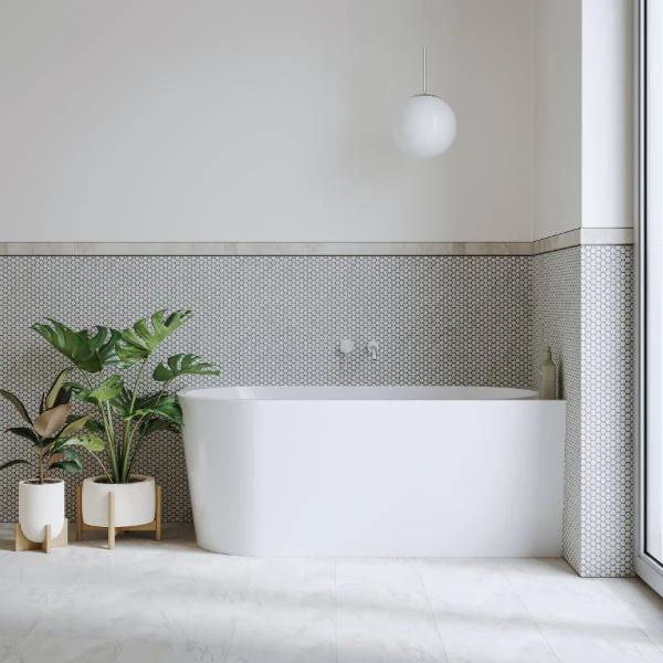 Bao Bon 1700mm Corner Bathtub - Freestanding Acrylic Soaking Tub for Small Bathrooms, Perfect for Relaxation & Spa Experience at Home