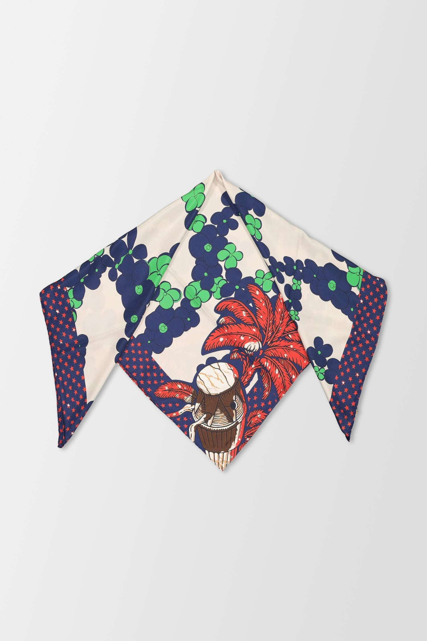 Mantero Ivory Rio Vibes 2 - Elegant Women's Silk Scarf for Fashion & Gift Giving - Perfect for Parties, Weddings & Office Wear