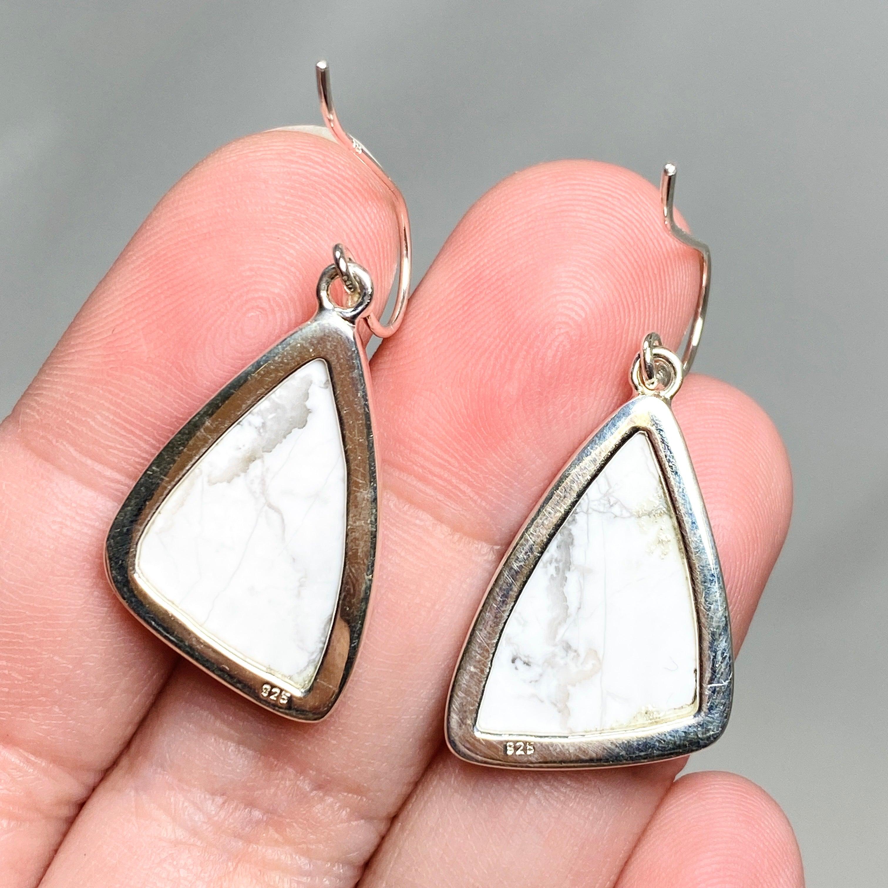 Natural Howlite Freeform Earrings KEGJ1489 - Boho Chic Jewelry for Women, Perfect for Everyday Wear & Special Occasions