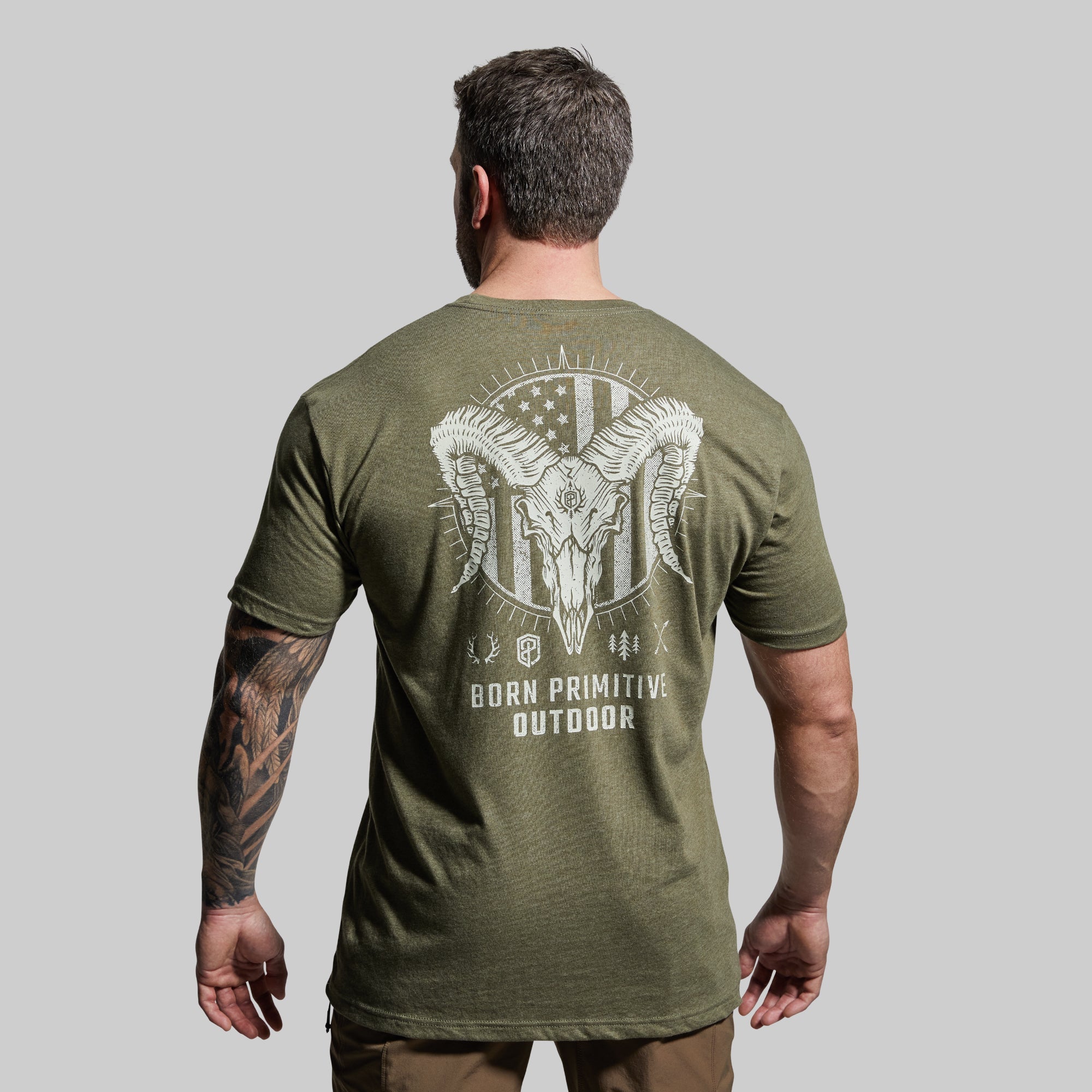 Bighorn Outdoor T-Shirt - Tactical Green for Men | Durable & Comfortable for Hiking, Camping & Adventure Activities