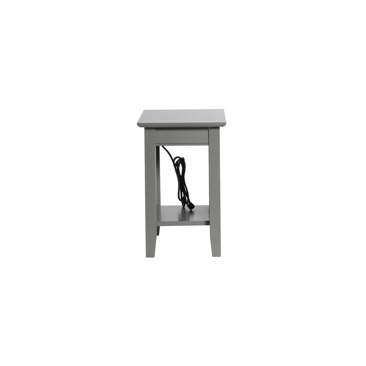 AFI Nantucket Chair Side Table with Built-in USB Charger - Grey End Table for Living Room, Bedroom, or Patio - Perfect for Charging Devices While Relaxing