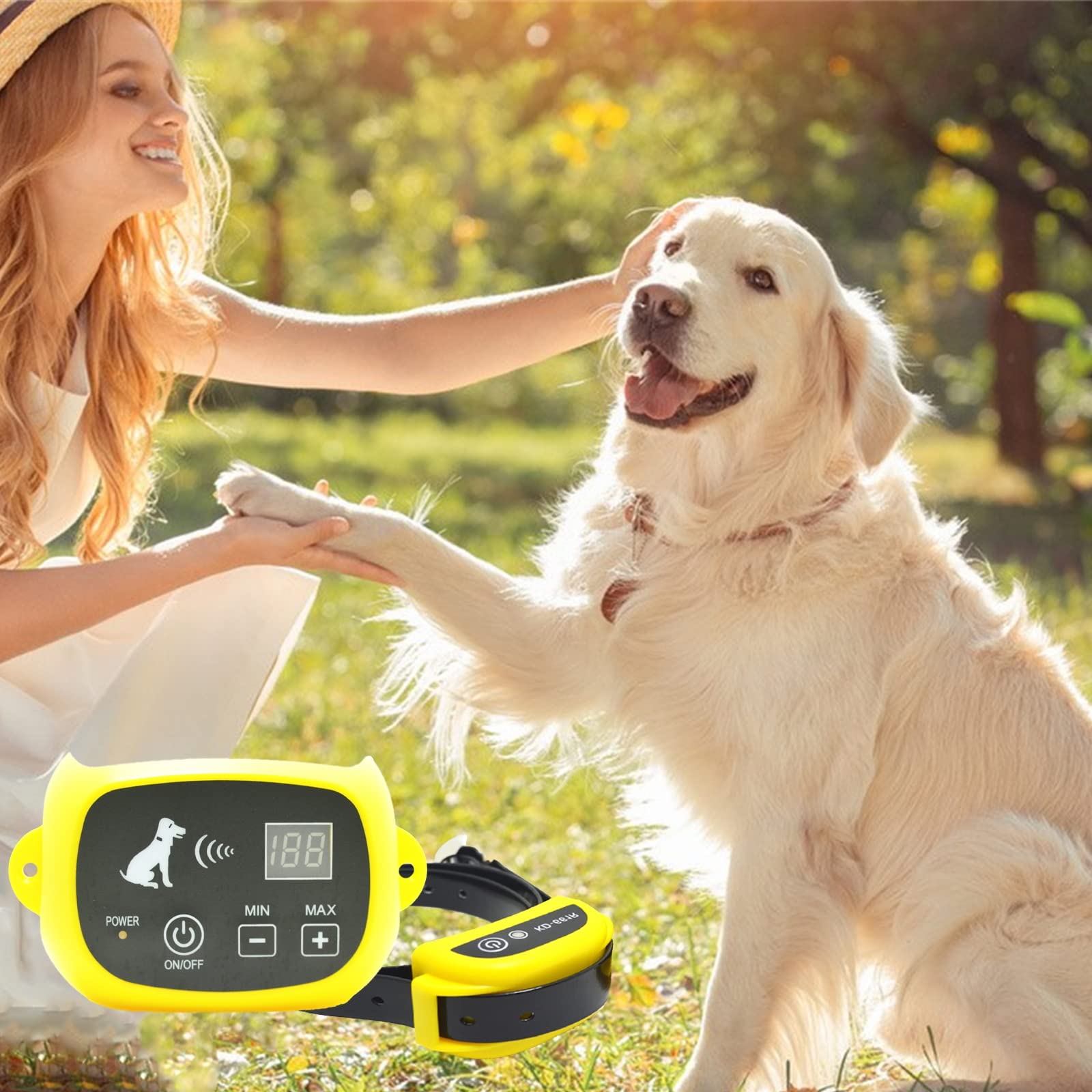 Wireless Dog Fence Electric Pet Containment System with Training Collar - Adjustable Range, Waterproof, Safe for 2 Dogs (Beep/Vibration/Shock Modes) | Ideal for Backyard Containment & Dog Training