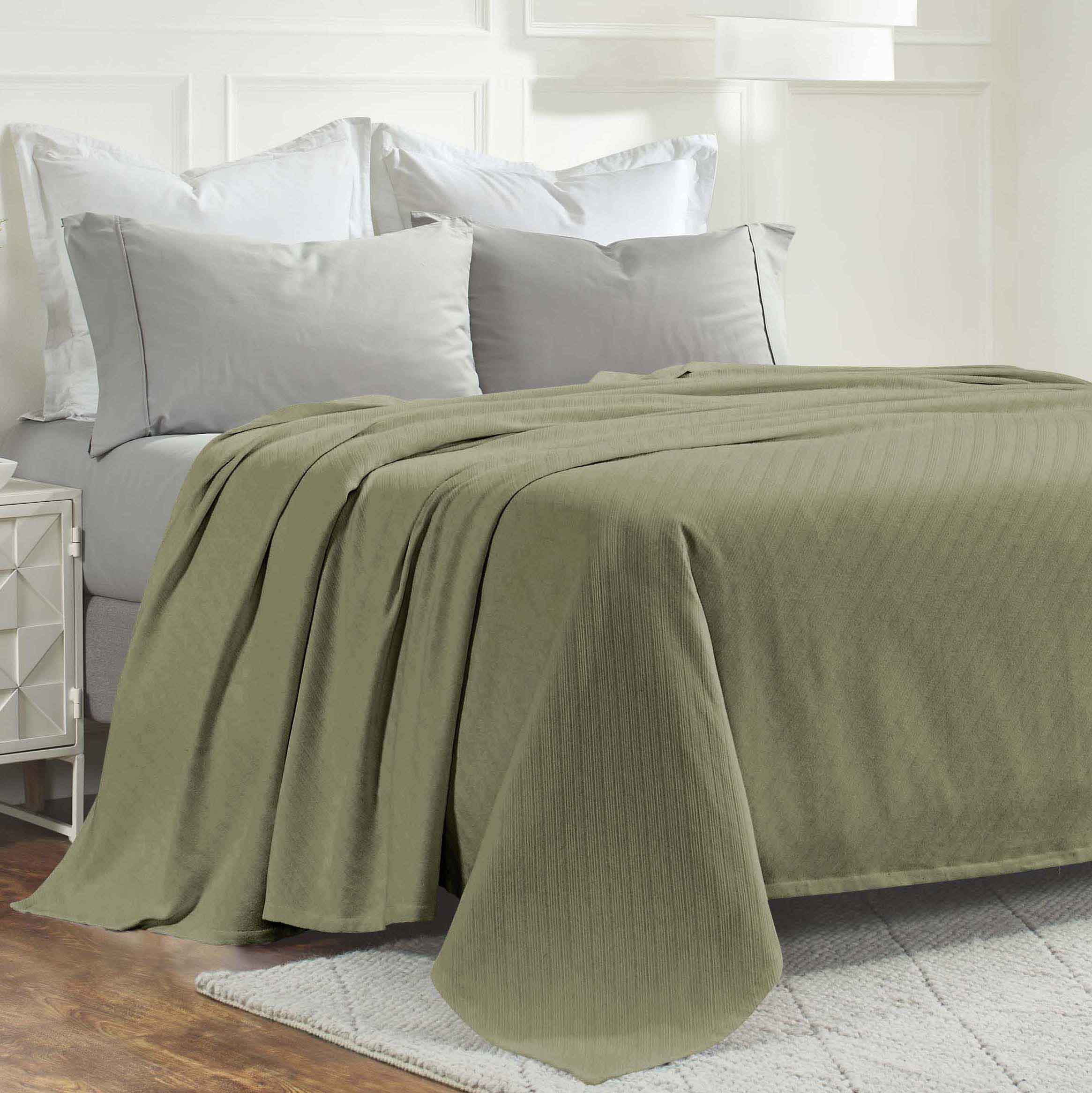 Soft Milan Cotton Textured Striped Lightweight Woven Blanket - Perfect for Sofa, Bed & Outdoor Picnics - Breathable & Cozy Throw