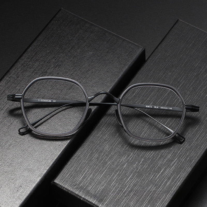 Stylish Titanium Geometric Eyeglass Frames 80873 - Lightweight & Durable for Men & Women - Perfect for Work, Reading & Fashion Accessories