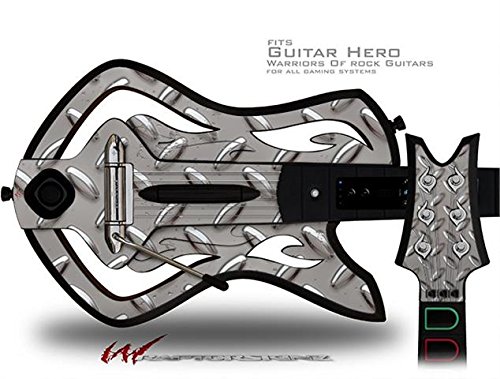 Warriors of Rock Guitar Hero Guitar Diamond Plate Metal Decal Skin - Custom Vinyl Sticker for Guitar Hero Controllers (Guitar Not Included) - Perfect for Gaming, Cosplay & Customization