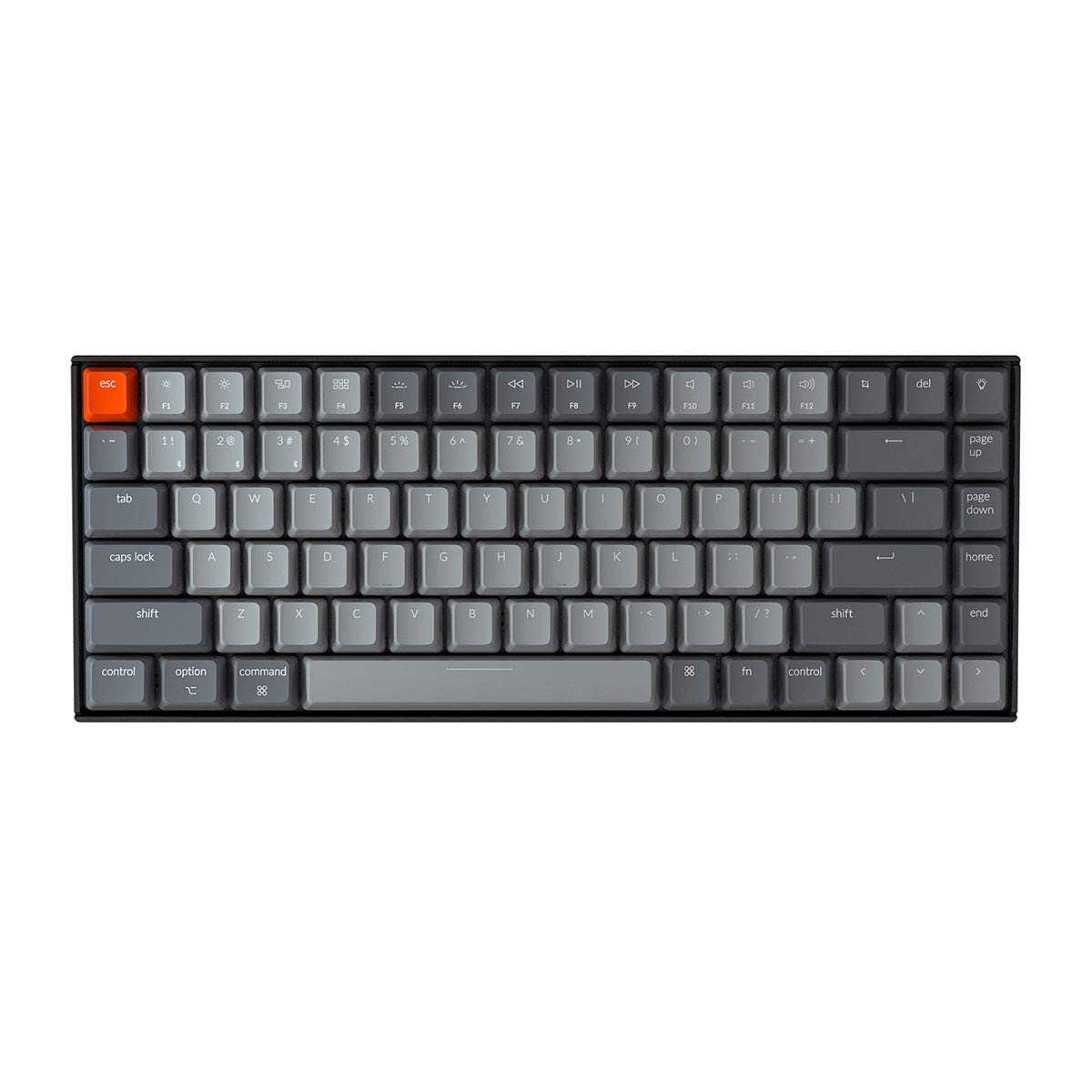 Keychron K2 75% Compact Bluetooth Wireless Mechanical Gaming Keyboard - Gateron G Pro Brown Switches, White LED Backlit, USB-C, Anti-Ghosting, N-Key Rollover, 84 Keys for Mac & Windows (Version 2) - Perfect for Office Work, Gaming, and Programming