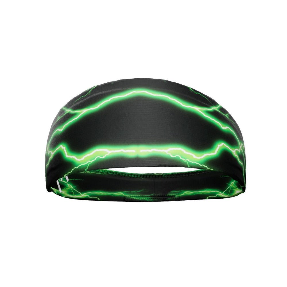 Green Lightning Headband for Running & Workouts - Sweat-Wicking Sports Headband for Men & Women - Perfect for Yoga, Gym, and Outdoor Activities